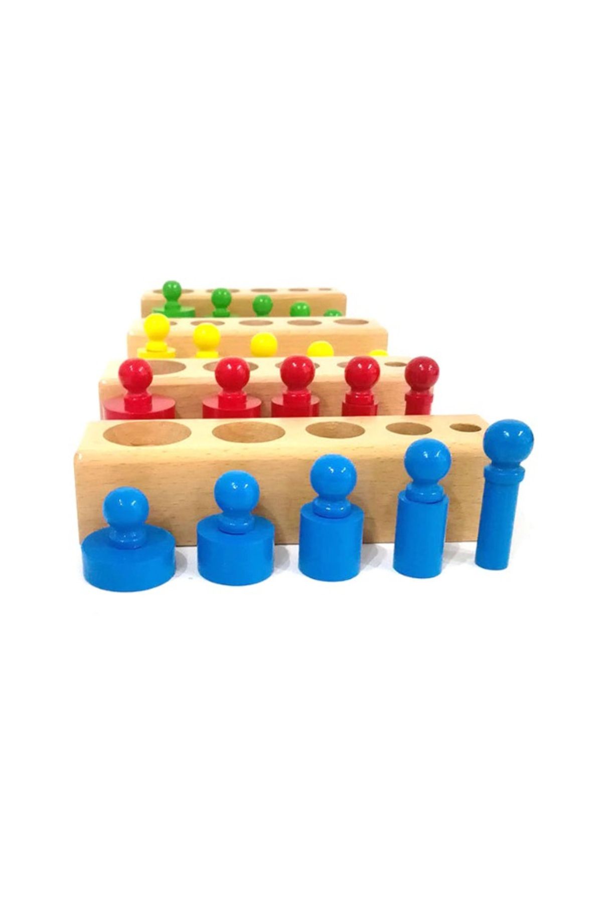 Micostore-Cilindrii Montessori - cilindrii colorati din lemn 3