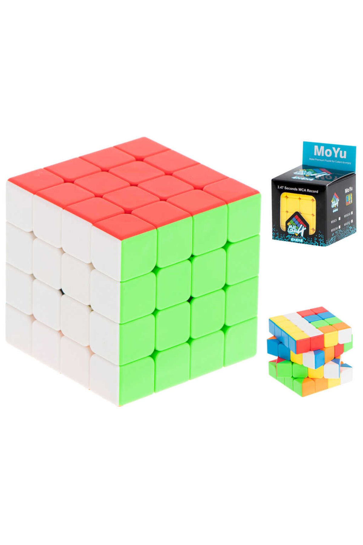 Moyu-Cub Rubik 4x4x4, Joc de inteligenta, 6 ani+, MoYu Carbon, 59 mm 1