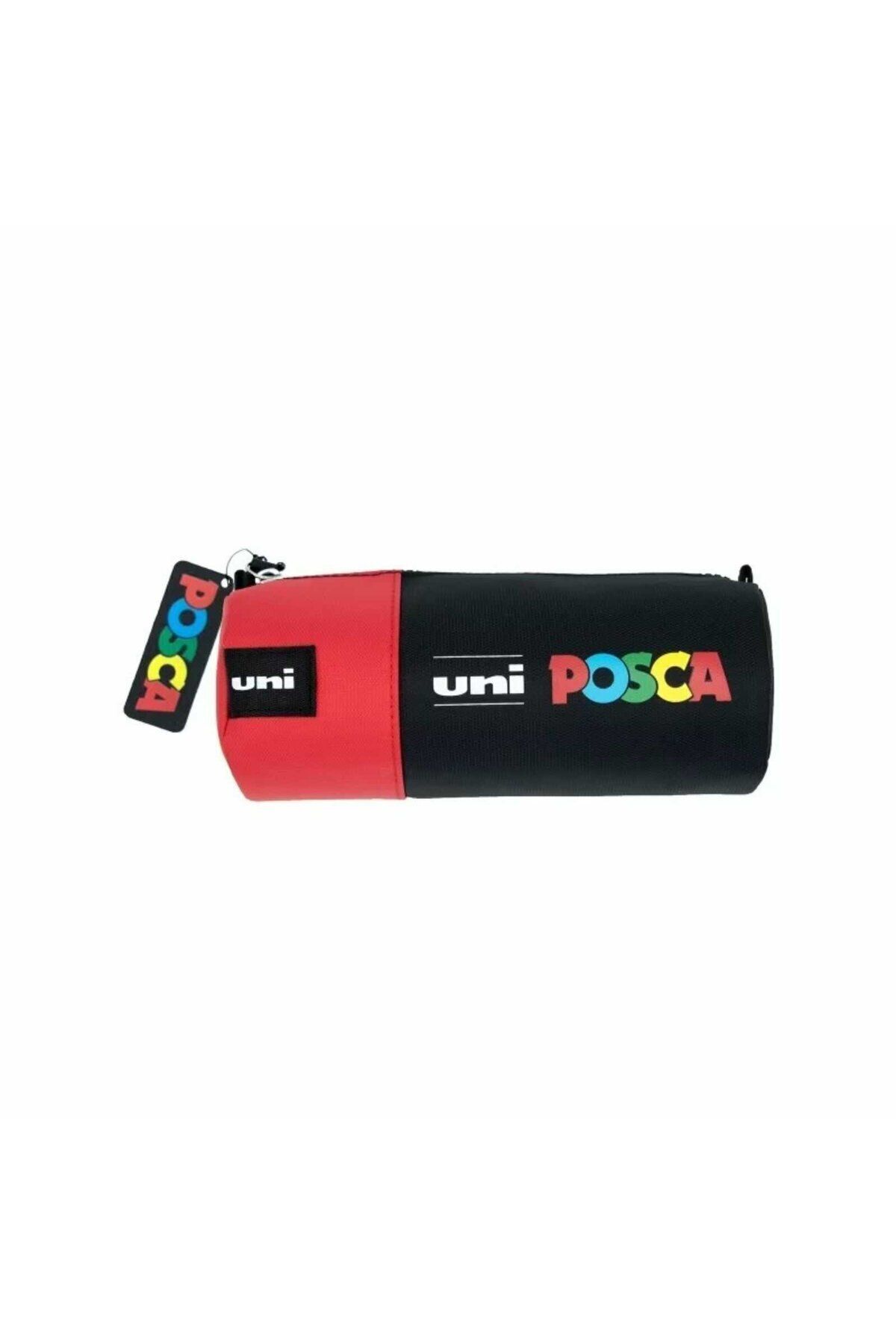 POSCA-Penar Posca Echipat cu 16 Carioci, Cilindric, 1 Fermoar, Negru/Rosu 2