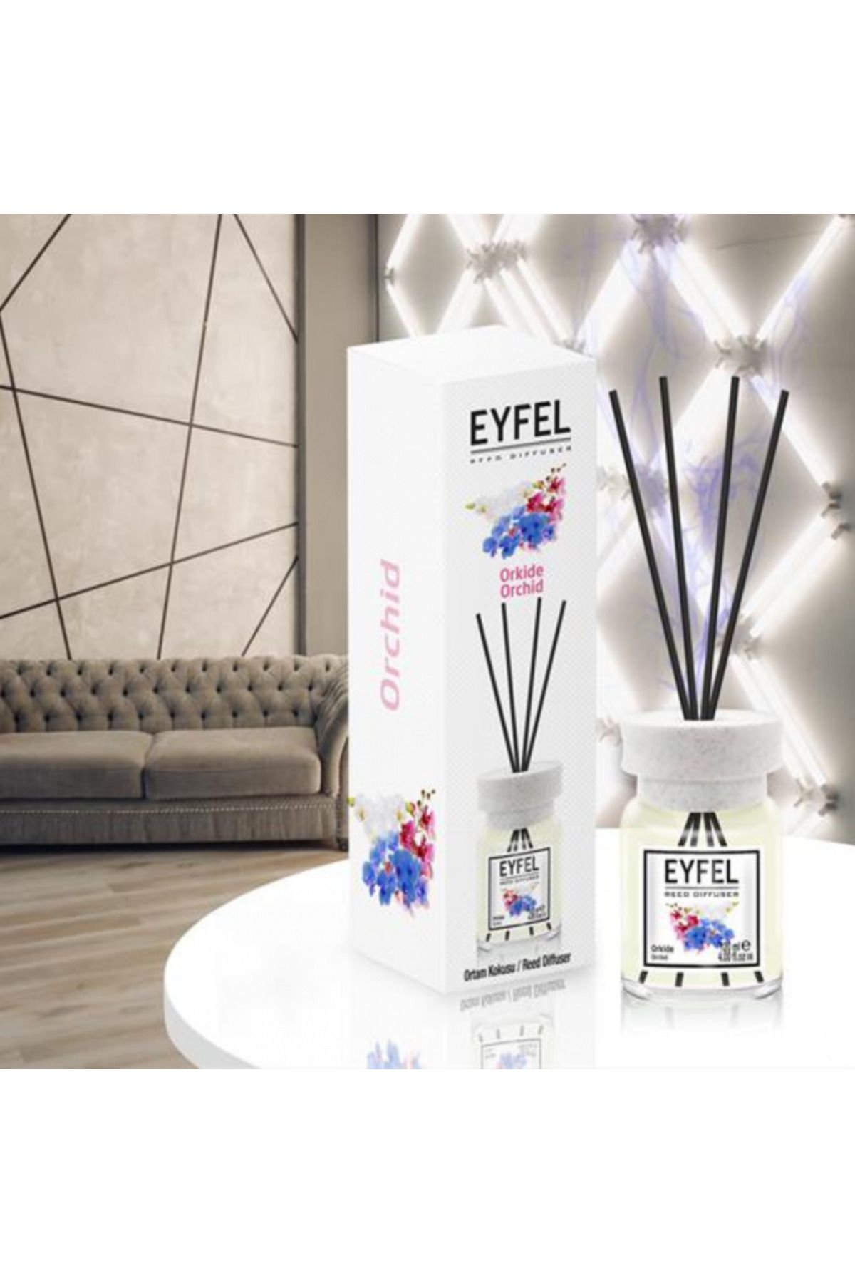 Eyfel Odorizant Camera Cu Betisoare Eyfel, Orhidee, 120ml - One Size