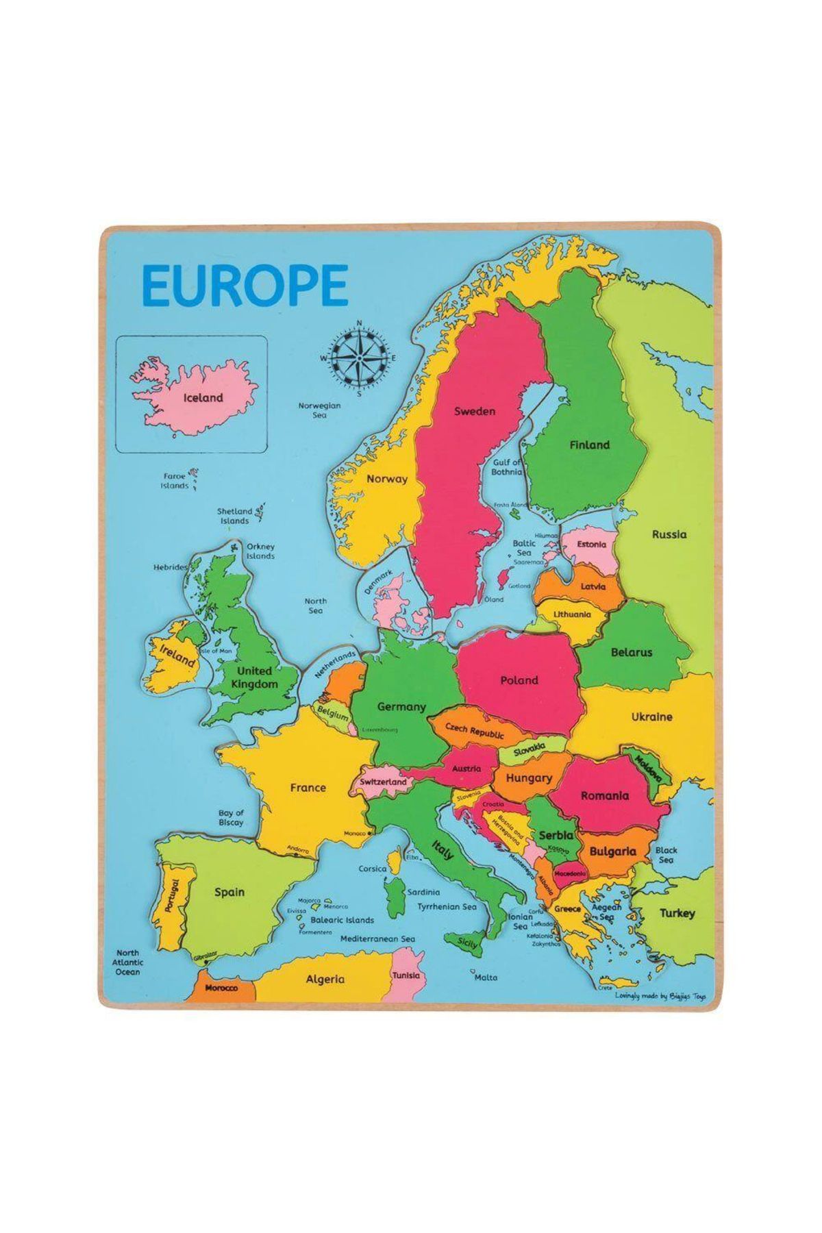 BIGJIGS Toys-Puzzle incastru harta Europei 1