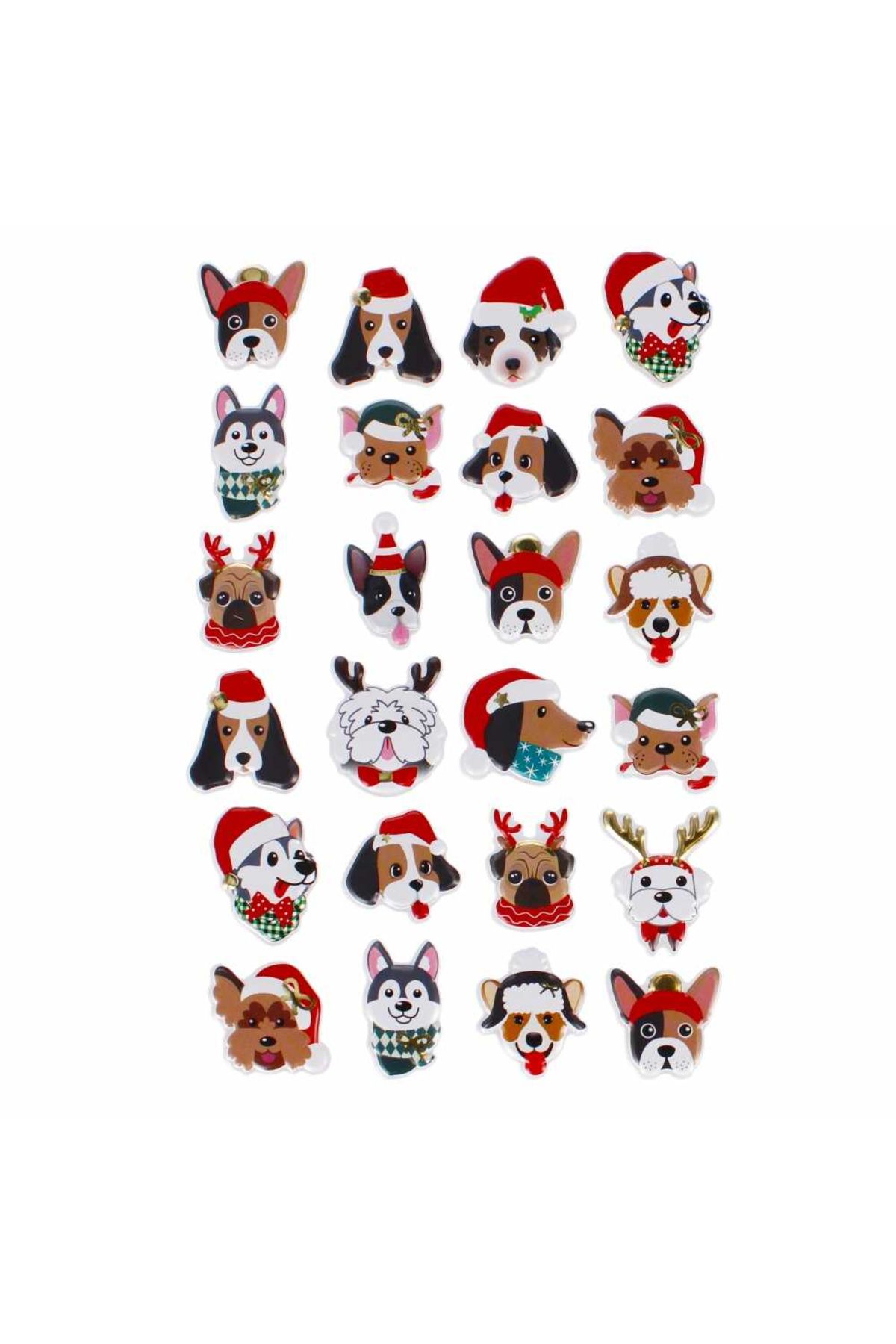 Micostore-Autocolante decorative, animale cu caciuli si stelute, decoratiuni pentru Craciun 2