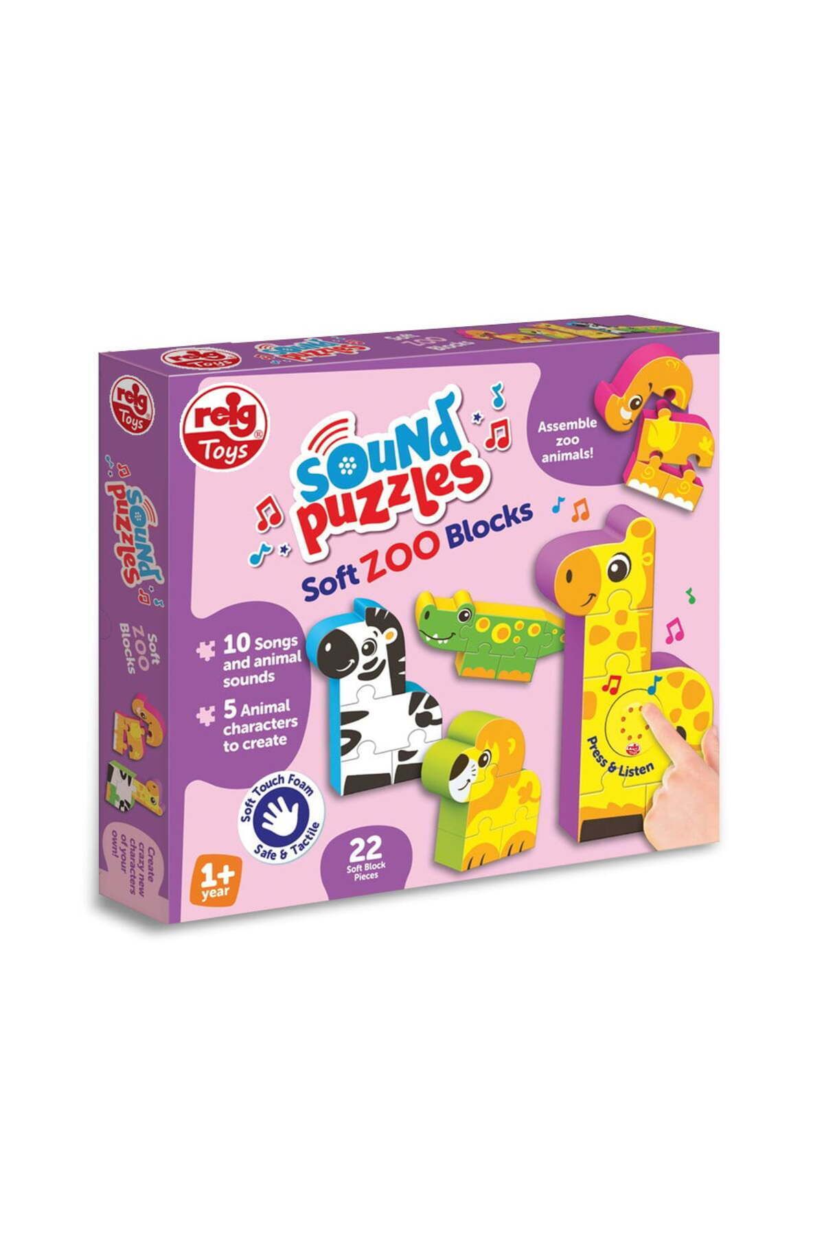 Reig Musicales Puzzle Blocks Cu Sunete - Animale De La Zoo - Mărime unică