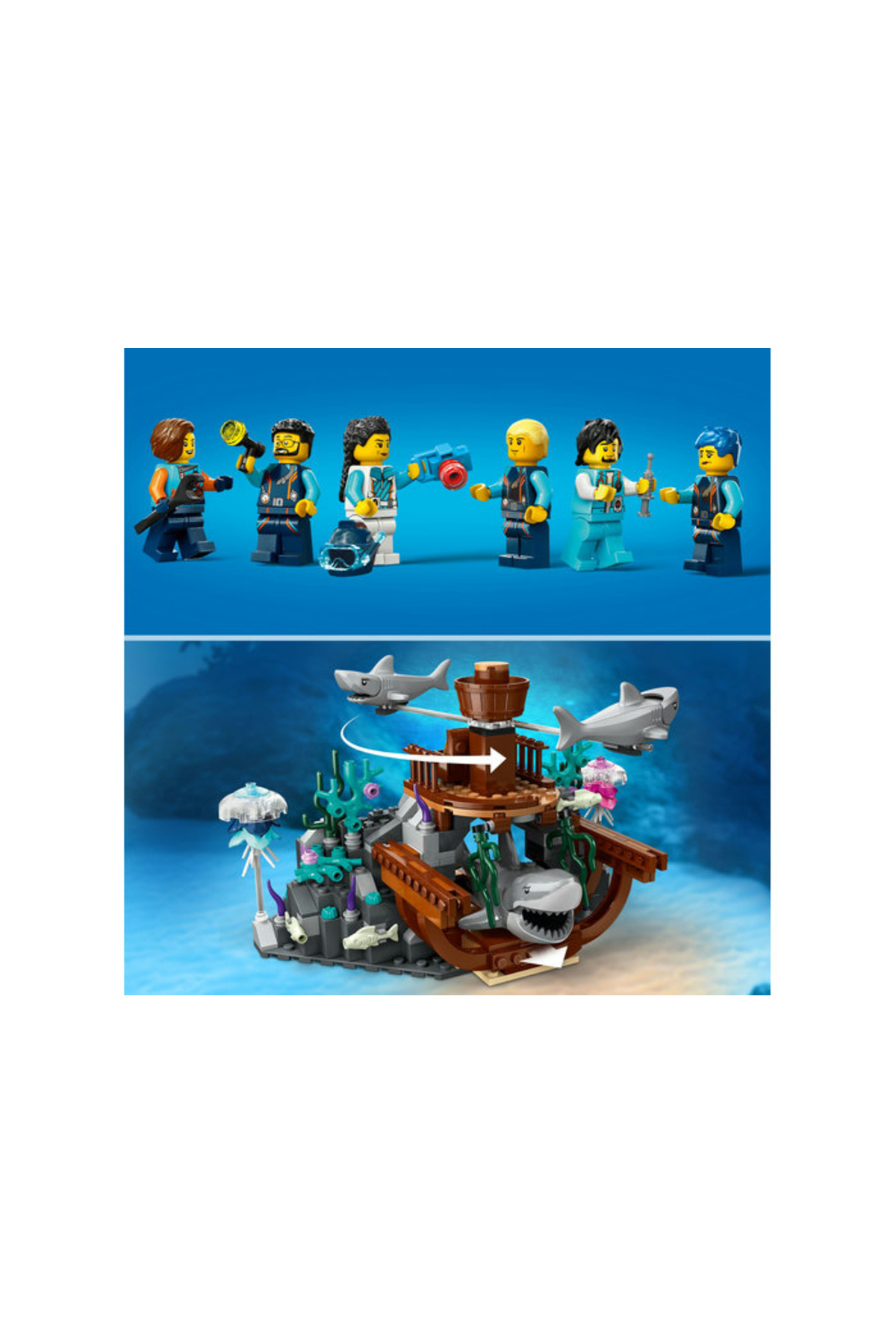 مجموعه ساختوساز اسباببازی زیردریایی اکتشافات اقیانوس عمیق شهری ۶۰۳۷۹ (۸۴۲ قطعه)