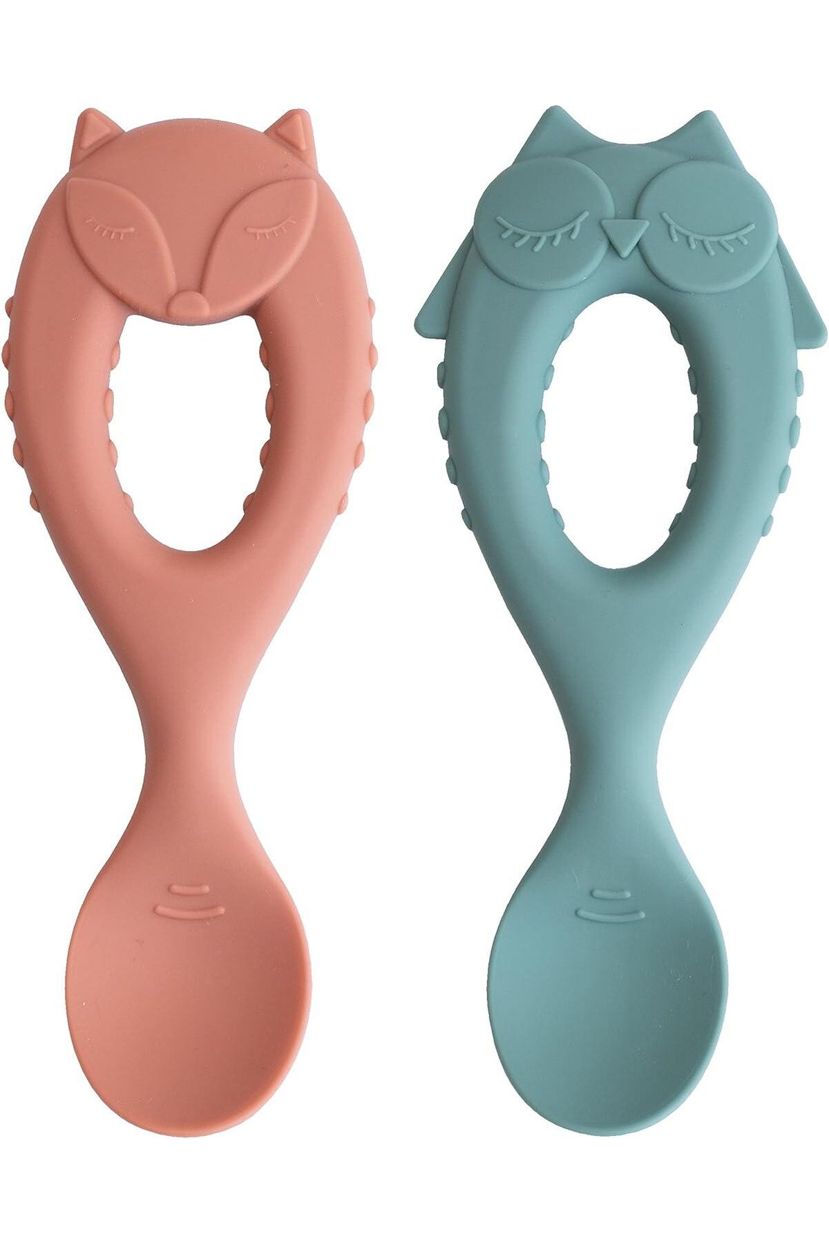 Tidy Tot-Set lingurite din silicon - Bufnita & vulpita 1