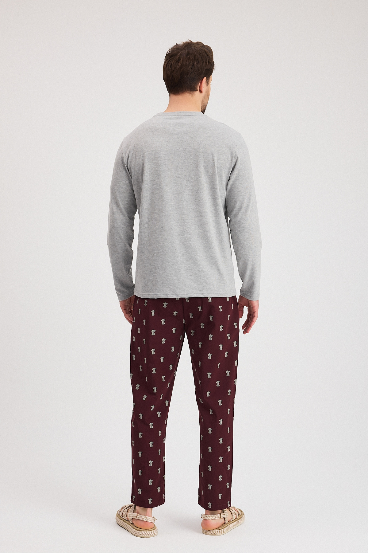 Soho Mood-Men's 100% Cotton Patterned Woven Premium Trousers - Woven Pajamas - Home Wear 8