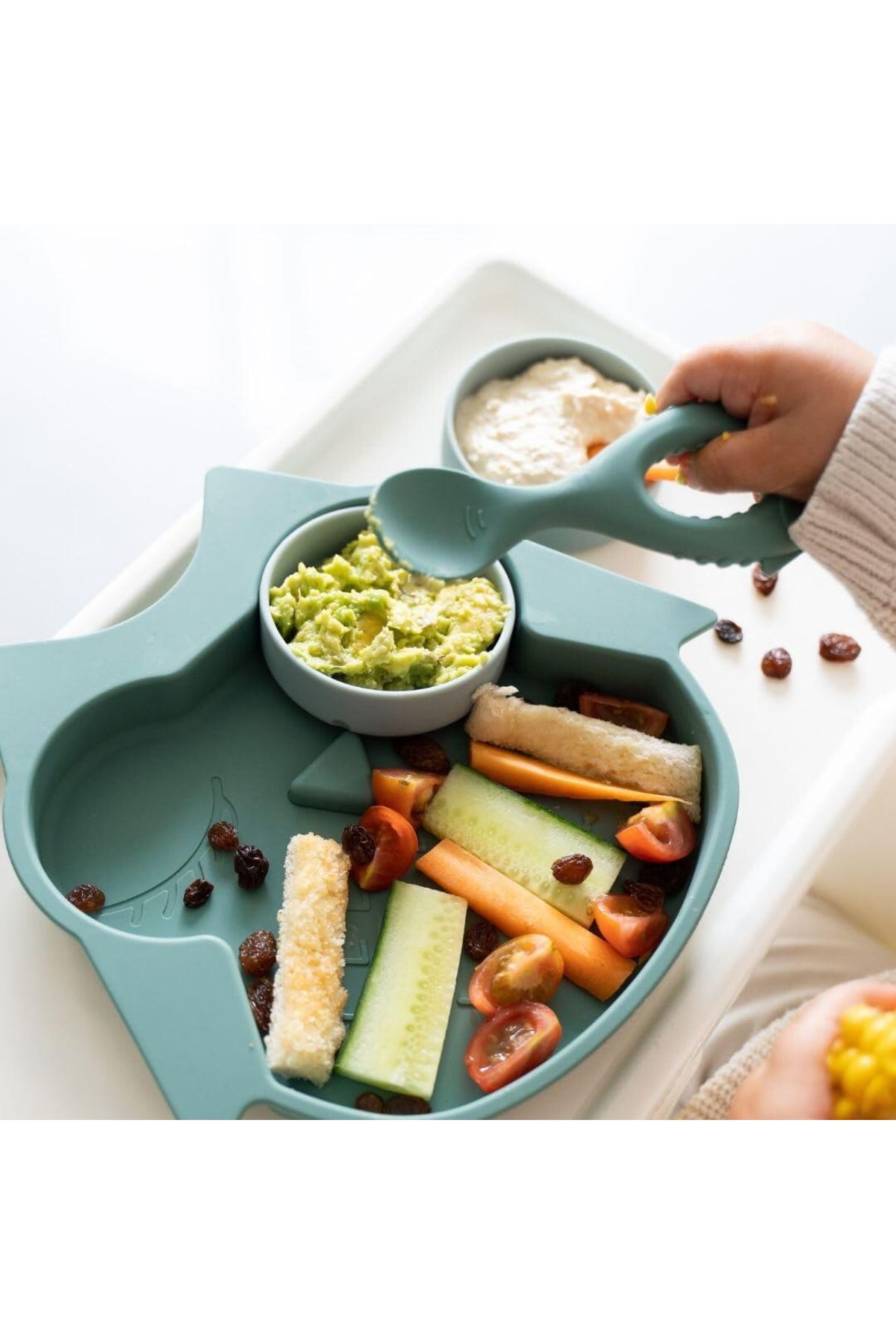 Tidy Tot-Set lingurite din silicon - Bufnita & vulpita 2