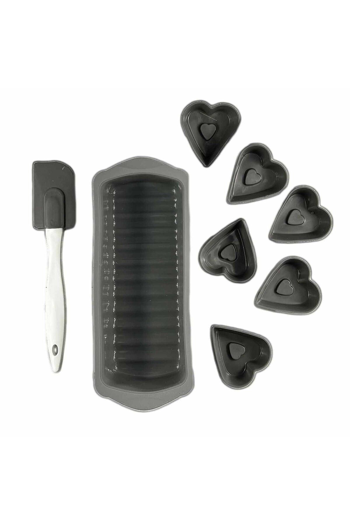 mys silicone-Set Of 7 Silicone Cake Molds, With Baking Tray For Cakes And Muffins, Spatula Included 1