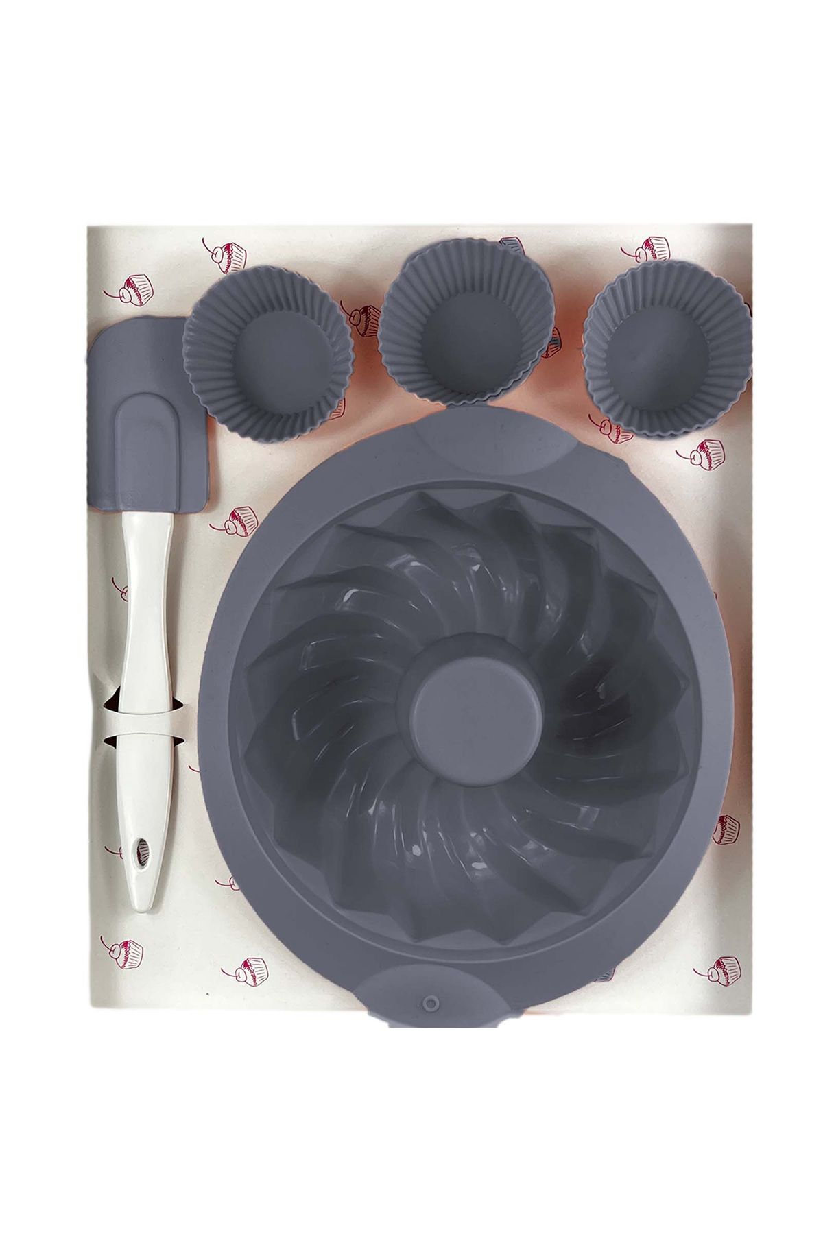 mys silicone-Silicone Mold Set For Cakes And Cakes, Guguluf, With Spatula And 6 Pieces For Muffins 5
