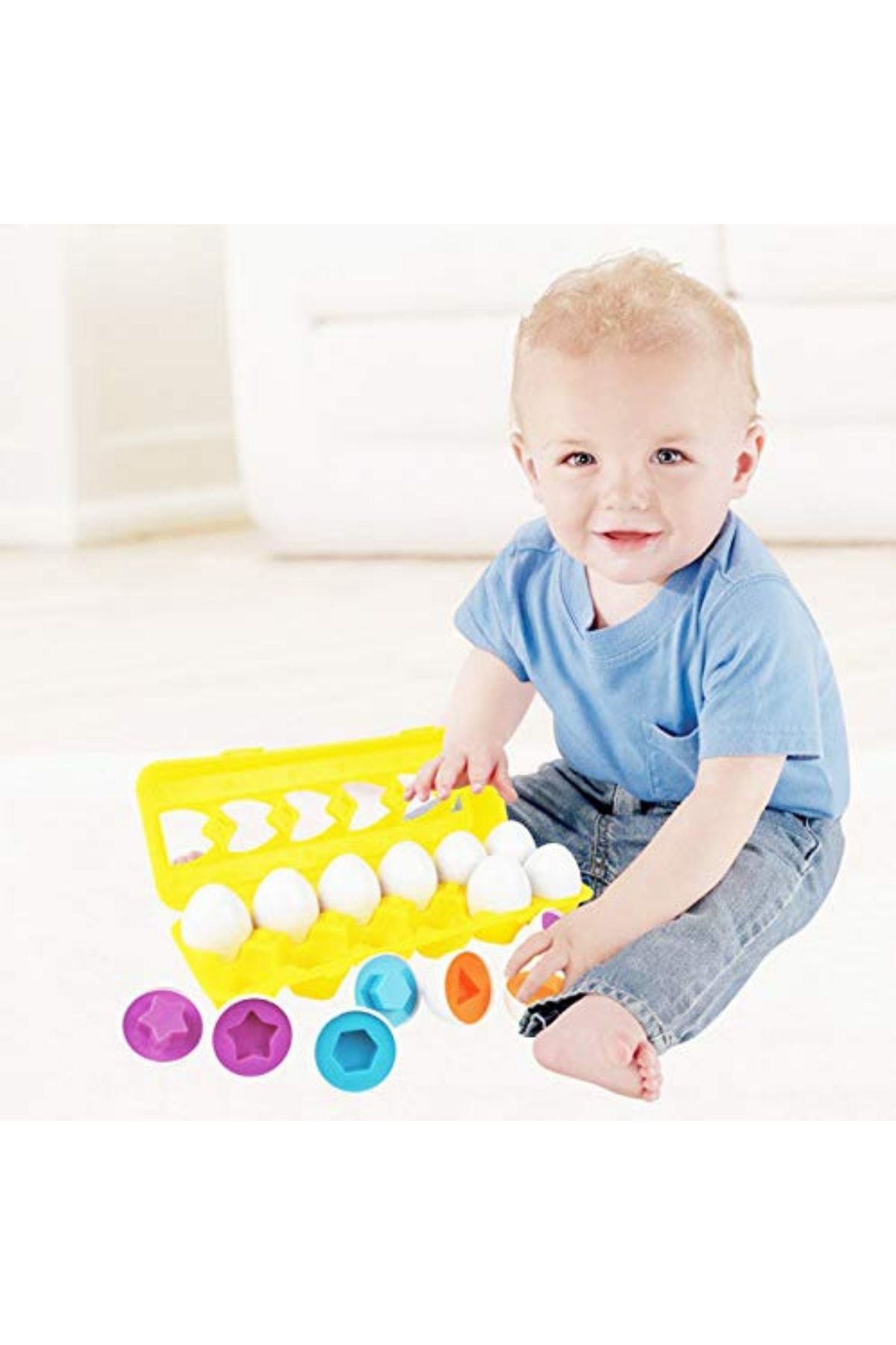 Micostore-Joc Asocieri Matching Eggs - Potriveste Oua Cu Forme Geometrice, Set 12 Oua 4