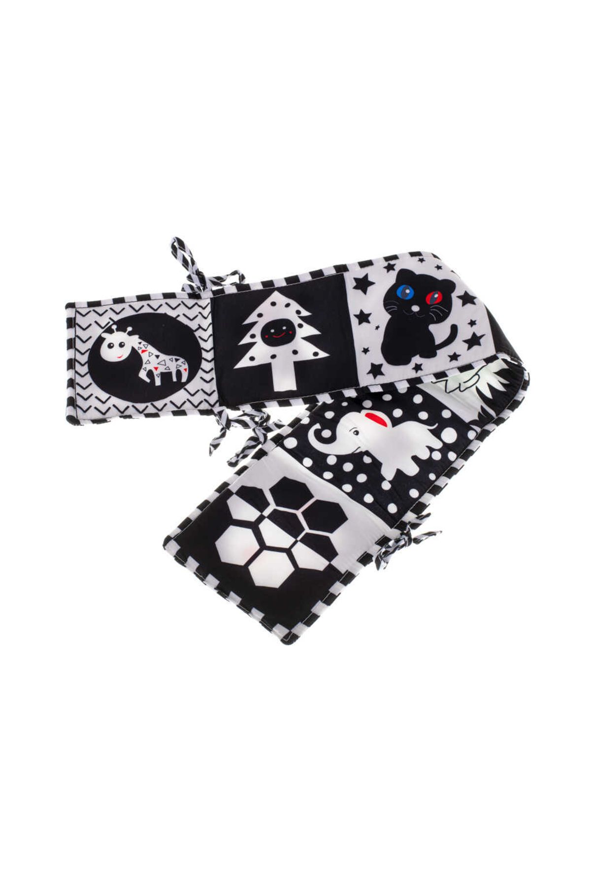 Micostore Carte Senzoriala Bebelusi, Imagini Alb - Negru Si Contrast, 15.5 X 15 X 3 Cm Si Protectie De Patut - One Size