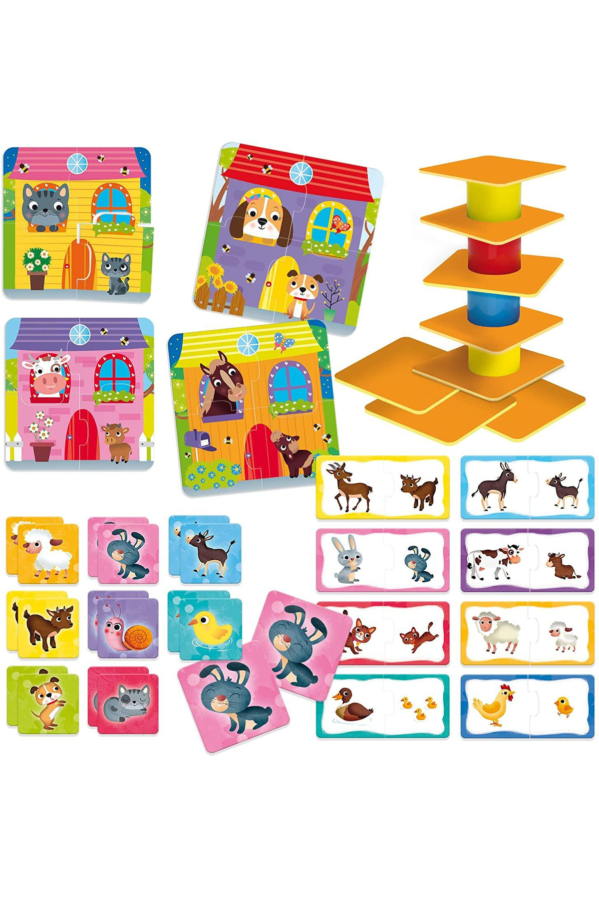 Lisciani-4 In 1 Logic Game - Playful Animals 4