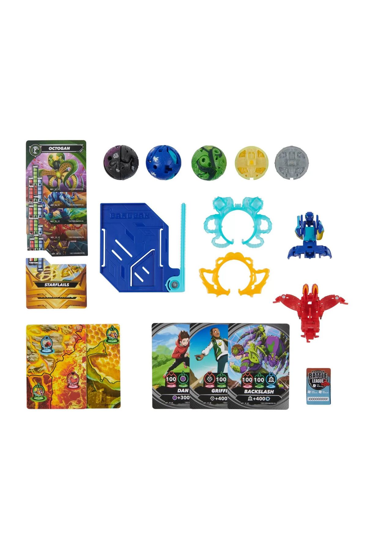 Spin Masters-BAKUGAN SET DE LUPTA NILLIOUS, MANTID, BRUISER, OCTOGAN SI TROX 2