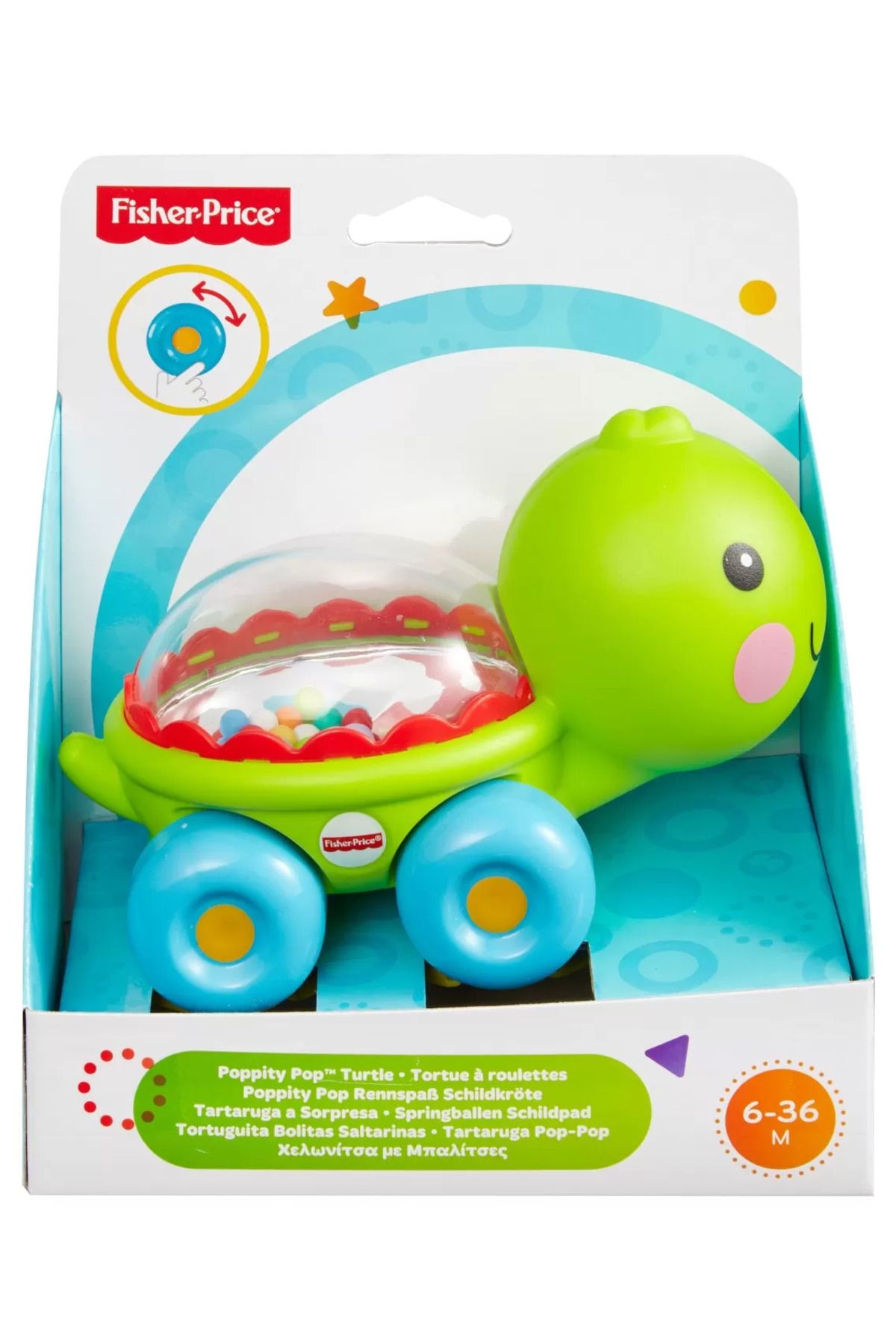 mattel-Fisher Price Push and Go Turtle Toy 1