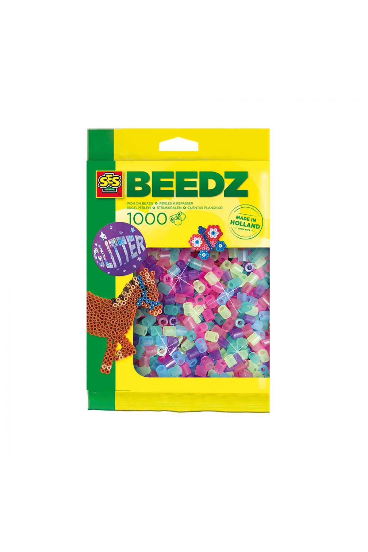 SES Creative-Set margele de calcat glitter Beedz 1000 bucati 1