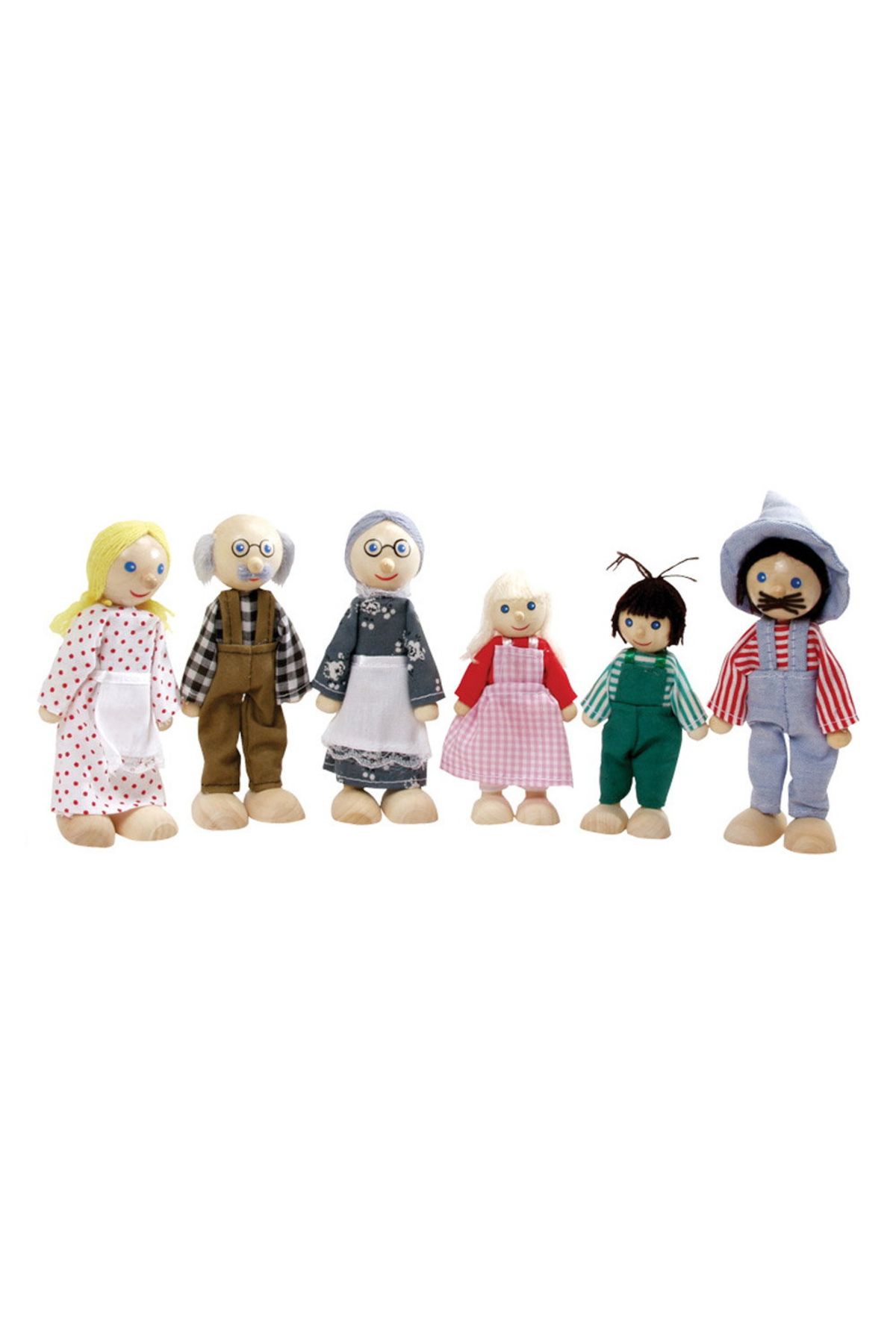 Fakopancs Papusi Din Lemn Pentru Casuta De Papusi, 6 Buc. - One Size
