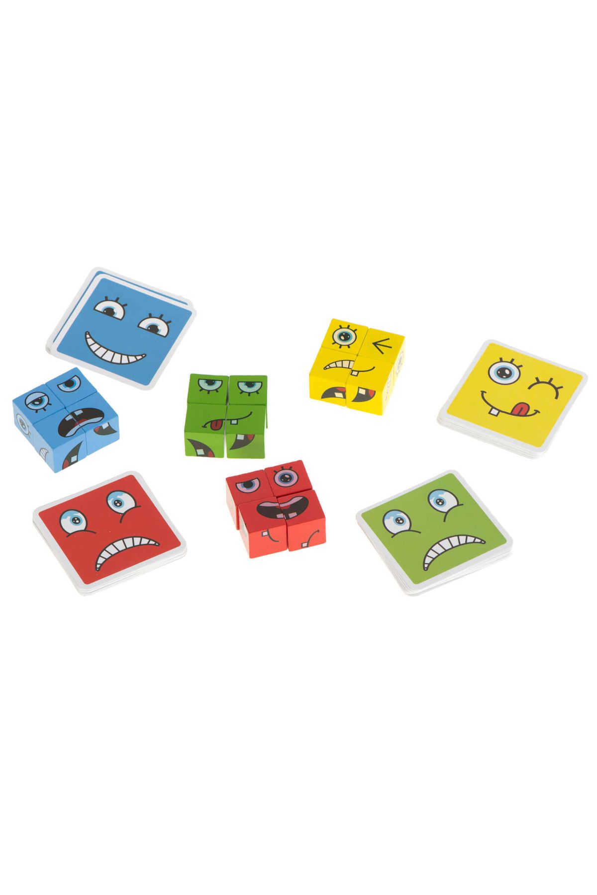 Micostore-Facial Expressions Game, Educational, Expressing Emotions With 64 Cards And 16 Cubes, Rubik's Cube 6
