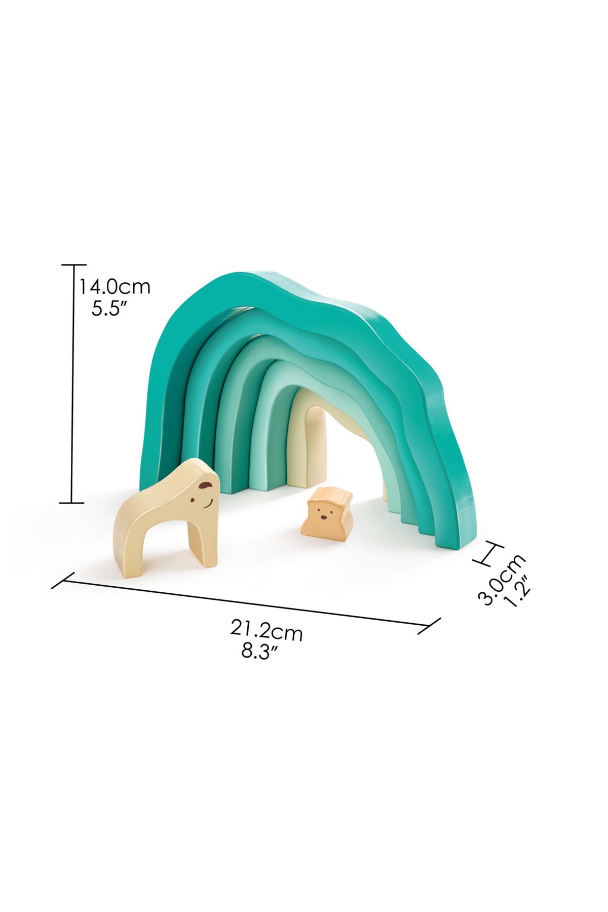 Hape-Jucarie din lemn de stivuit - Urs polar (7 piese) 3