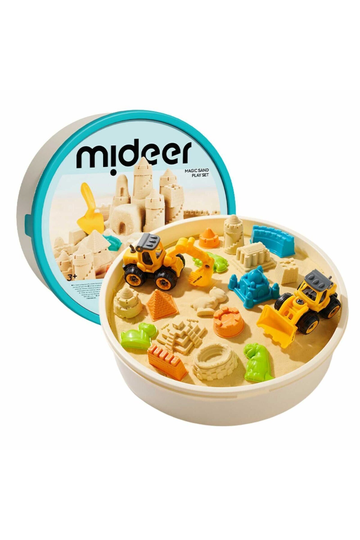 Mideer Магически кинетичен пясък, Комплект за игра с моделиращи форми, 2 кг, ...