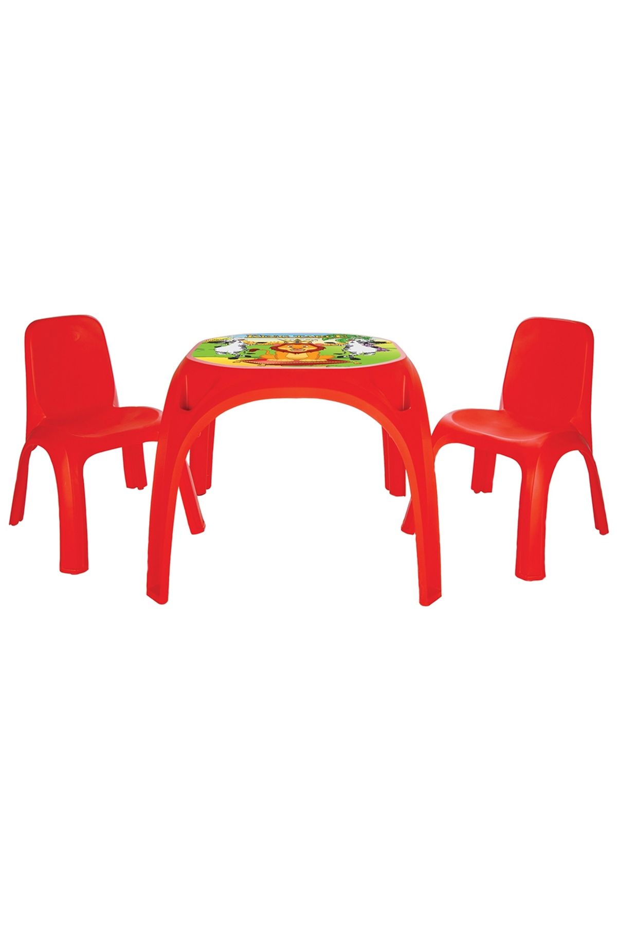 PİLSAN-Set Table with 2 chairs for children Pilsan King Table red 1