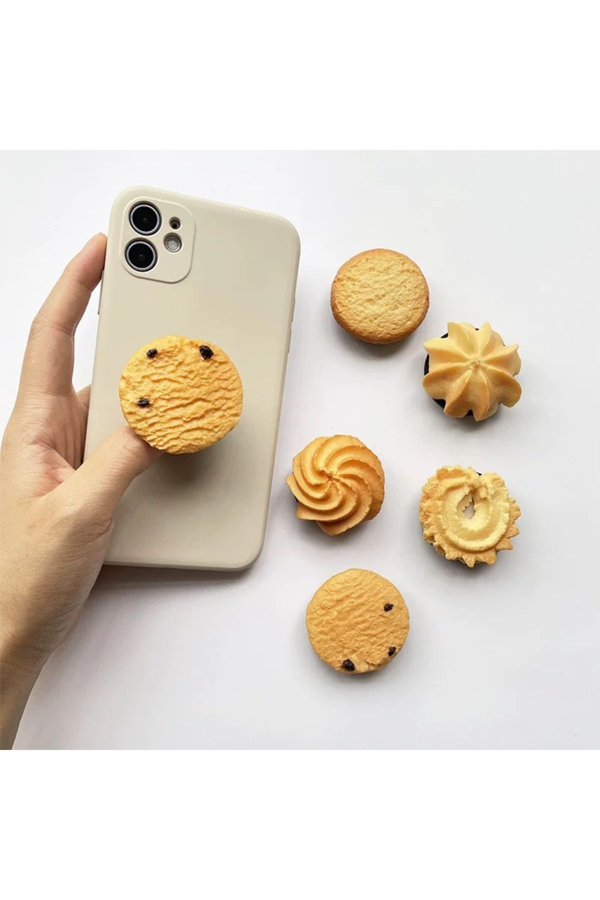 Popsocket Kurabiye Desenli Telefon Tutacağı Sert Yüzey Yapışkanlı Parmak Tutucu - 6