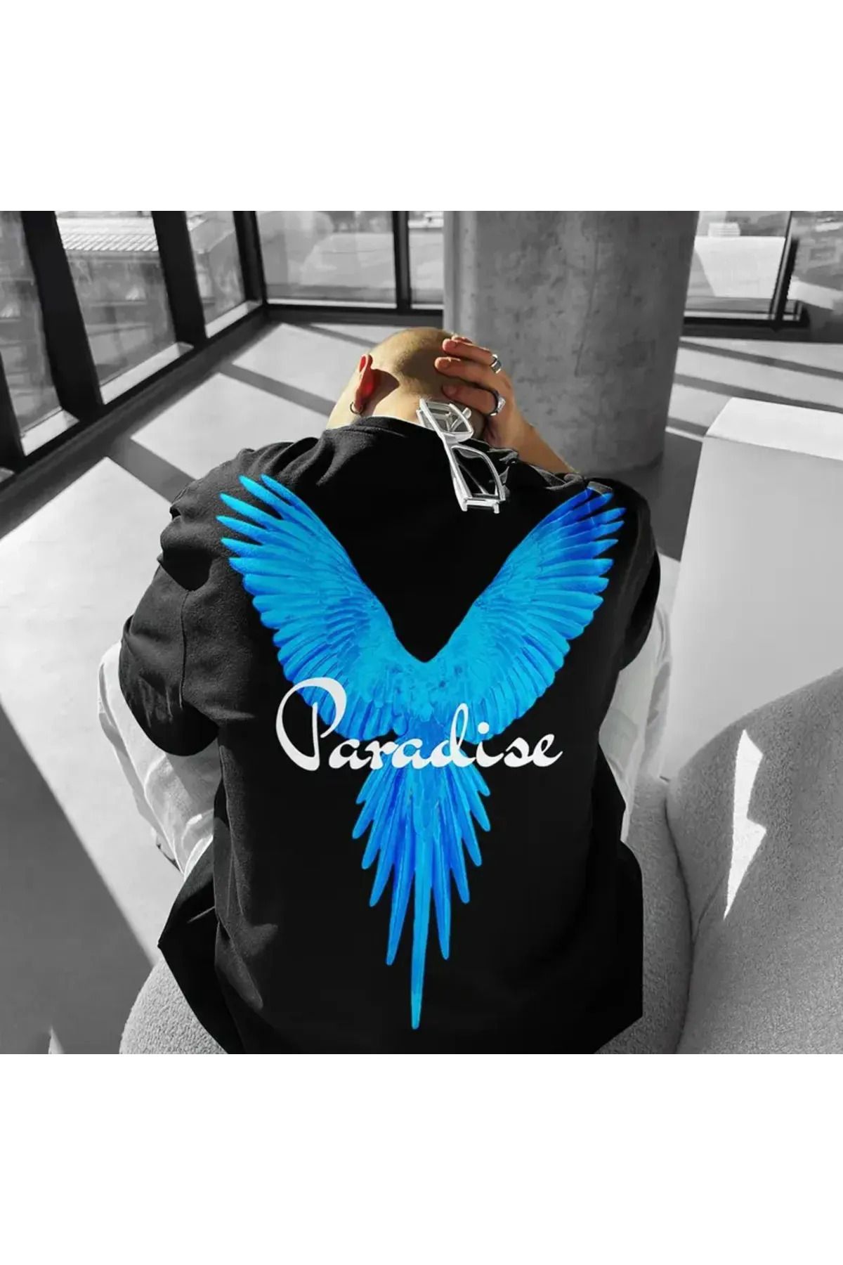 Tarzsokak Unisex Büyük Beden Paradise Baskılı Oversize