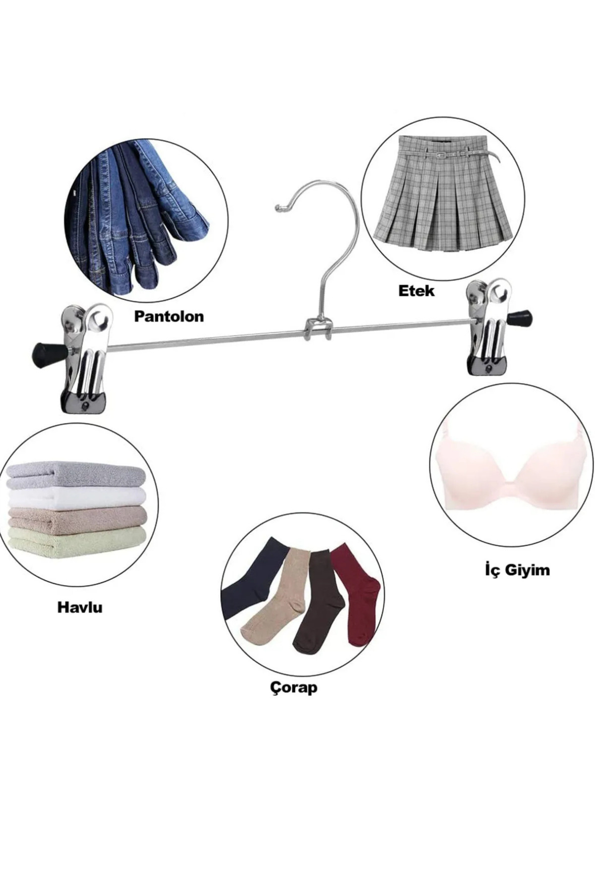 CNGZSHOP 2 Adet Metal Etek Pantolon Sütyen Çorap Gömlek Palto Kravat Bebek Askısı fotoğrafı 6 (önizleme)