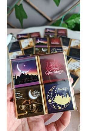 Beyaz Gelincik Tasarım Ramazan Çikolatası 40 ADET, Iftar Sofrası Diş Kirası H...