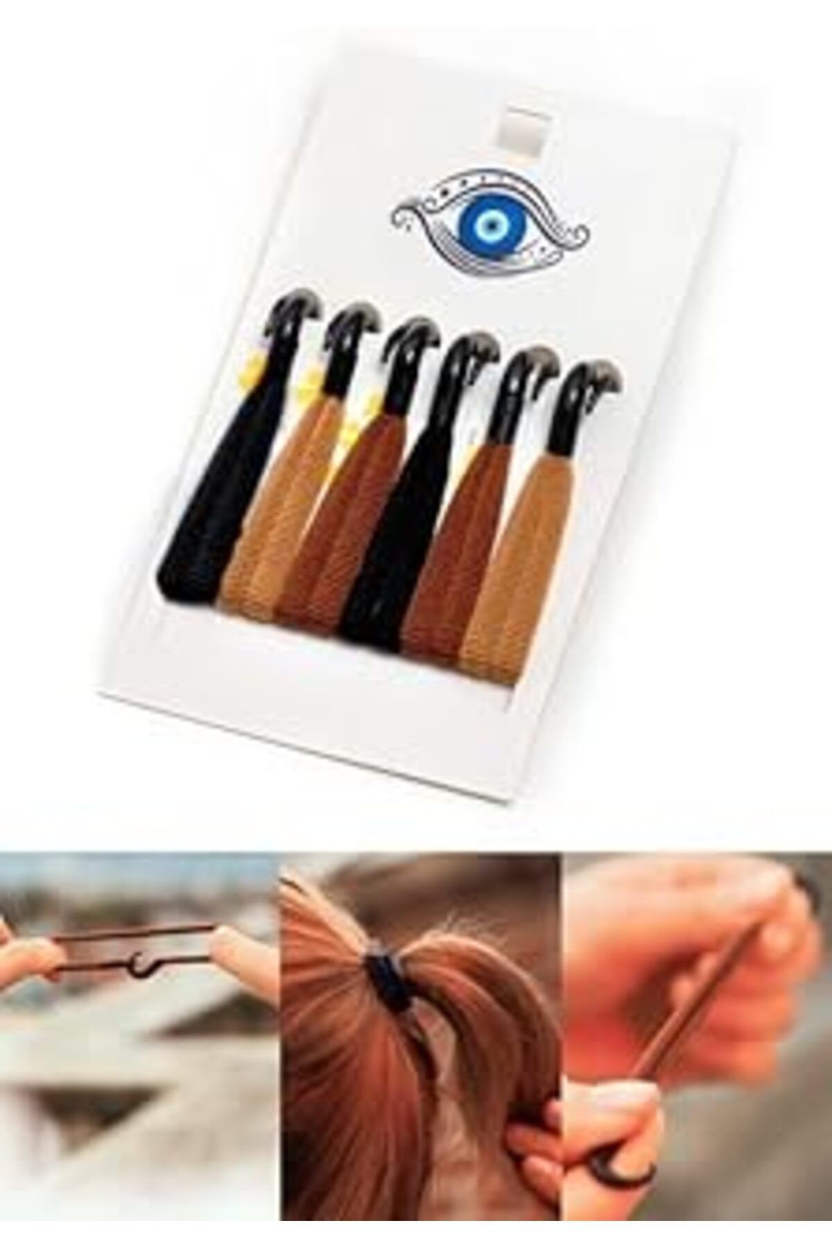 Mu Art Plastik Kancalı Lastik Saç Tokası Seti, Kadın Toka, Toka Organizer, Toka, Kız Çocuk Toka, Kadife To
