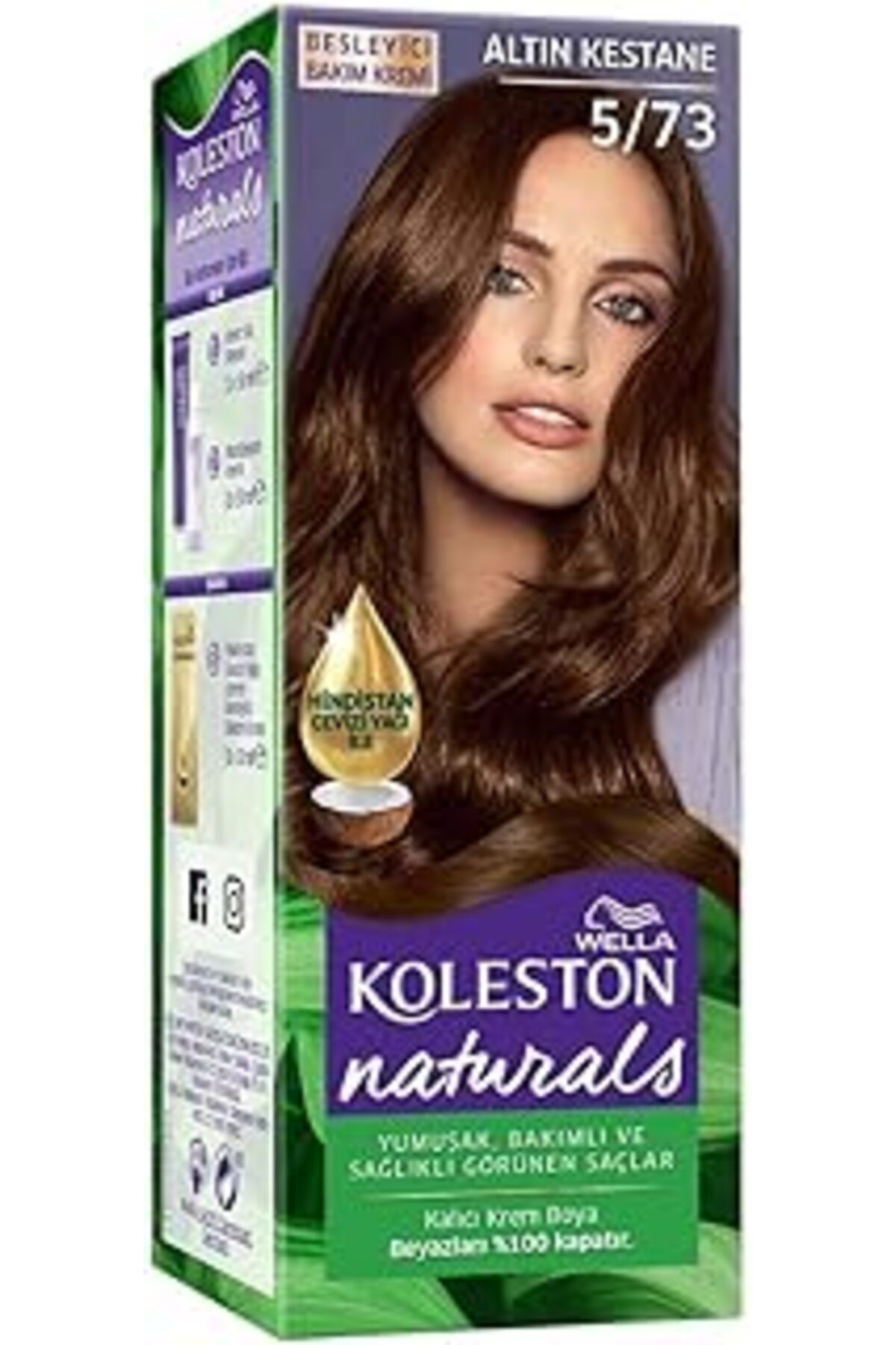 Qedii Wella Koleston Naturals Saç Boyası 5/73 Altın Kestane