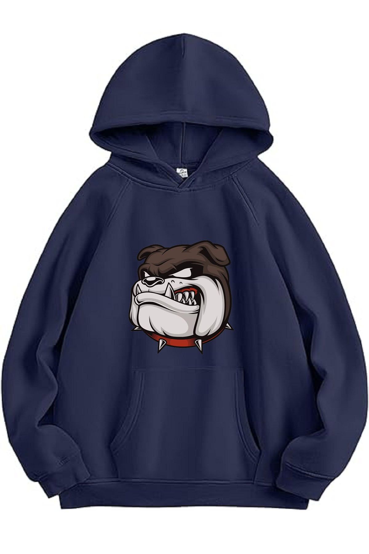 makiteks-Unisex Hooded Kangaroo Pocket Oversize Sweatshirt Hoodie Bulldog04 1