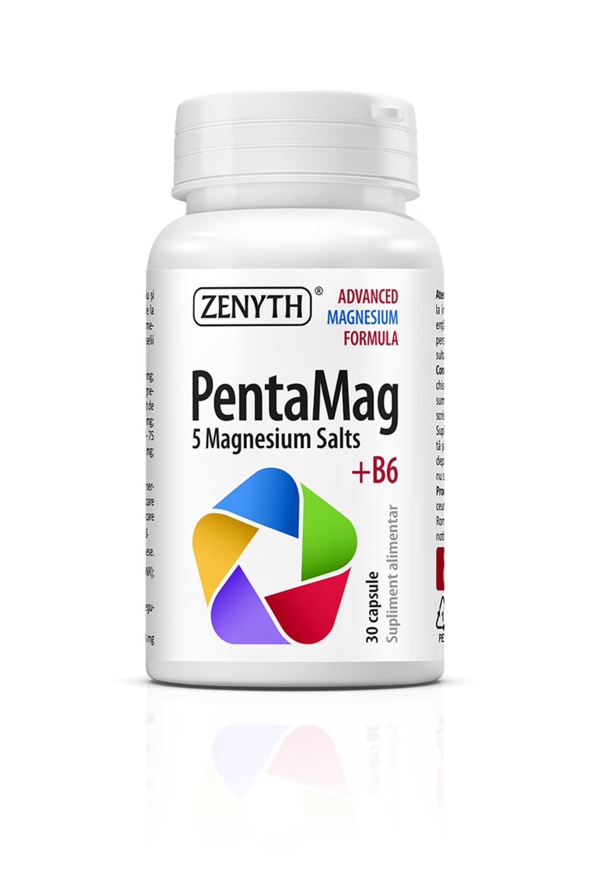 ZENYTH Pentamag, 30 Capsule, Succinat, Bisglicinat, Citrat, Malat De Magneziu Si Vit B6, - One Size