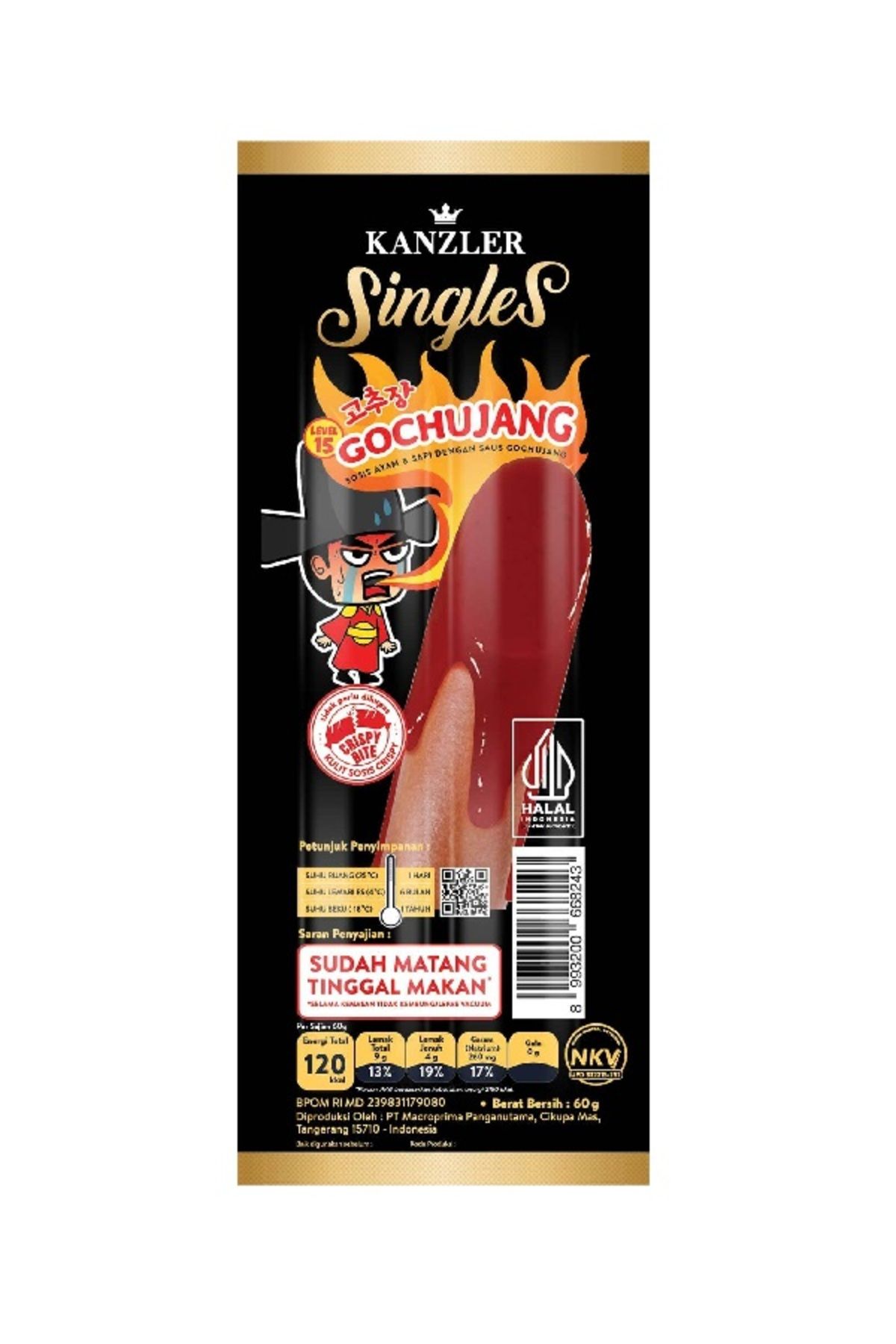 KANZLER Singles Bakso Hot Dengan Saus Sambal 55g 1 Paket