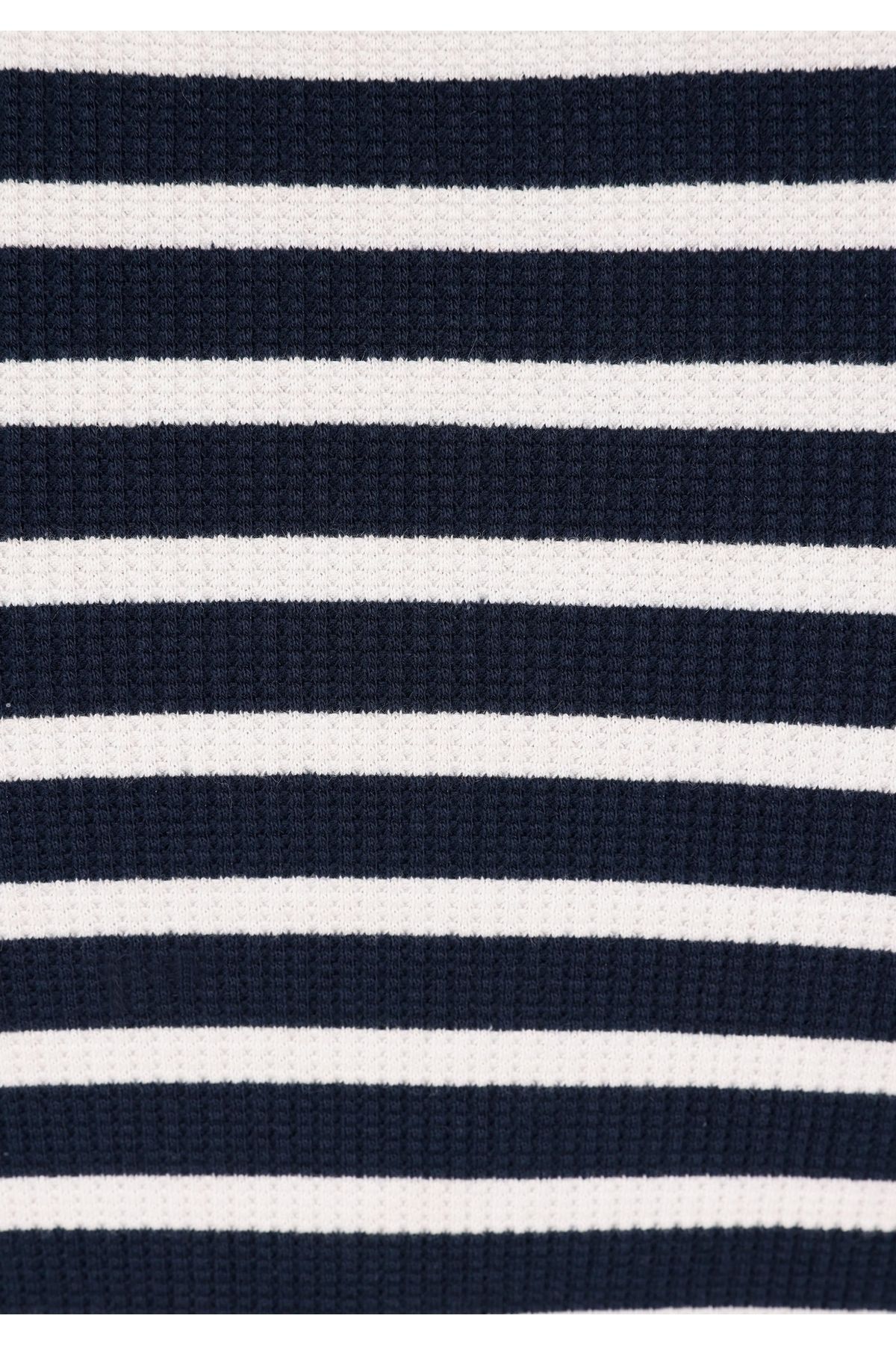 Colin's-Slim Fit Round Neck Striped Women's Navy Blue Short Sleeve T-Shirt 5