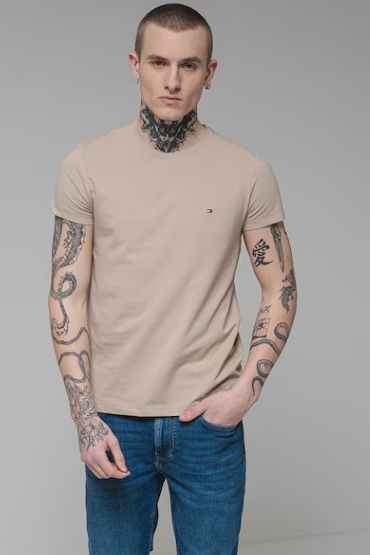 تامی هیلفیگر تی‌شرت نخی ارگانیک طرح کلاسیک Regular Fit