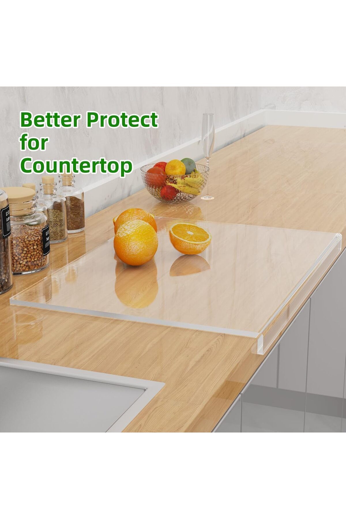 COOYA-Cutting Board, Counter Lip, Non-Slip, Perfect for Bread,Meat,Veggies More, Kitchen Gadgets 3