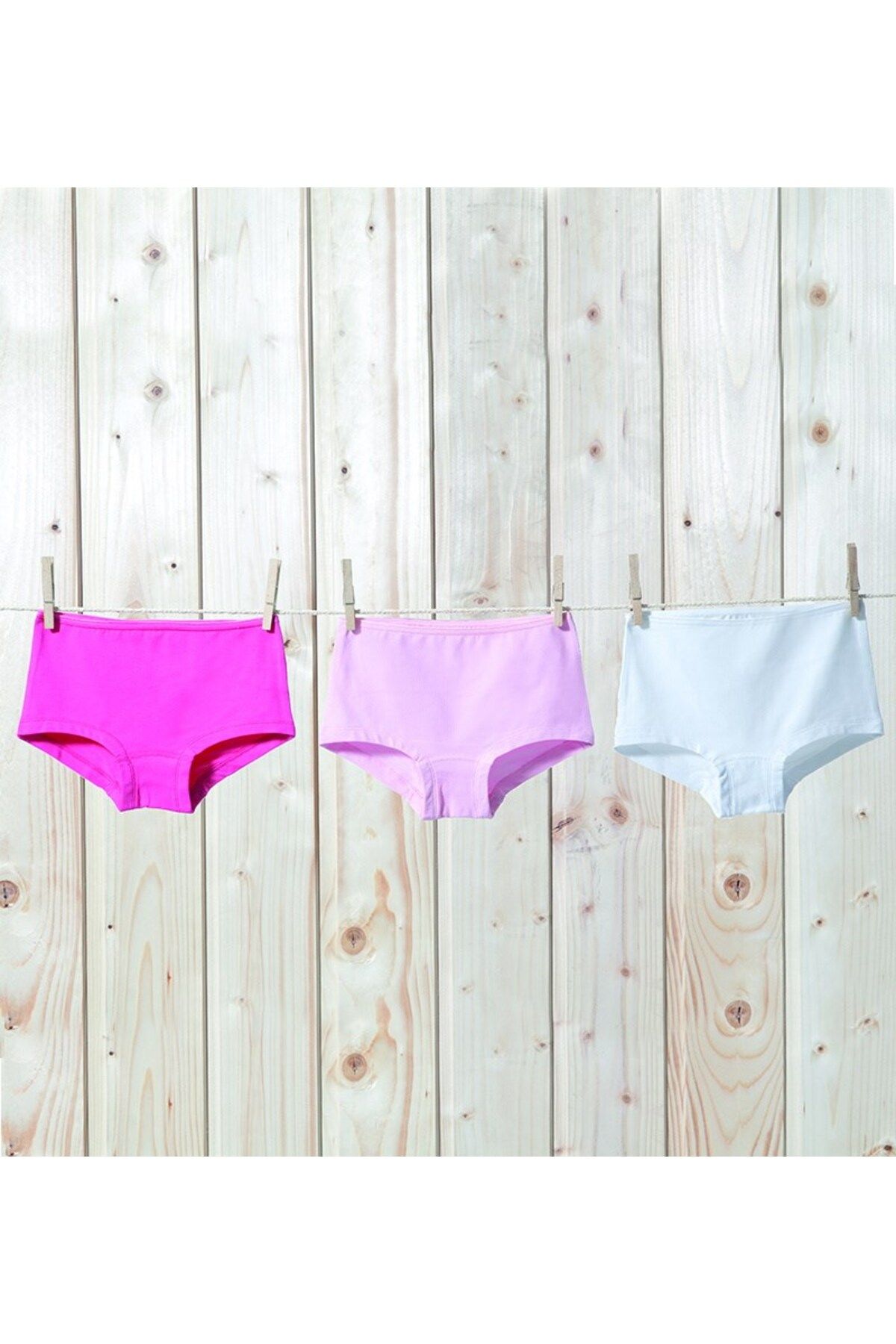 Blackspade-Girl's Boxer 3 Pack 1295 - Fuchsia Pink White 2