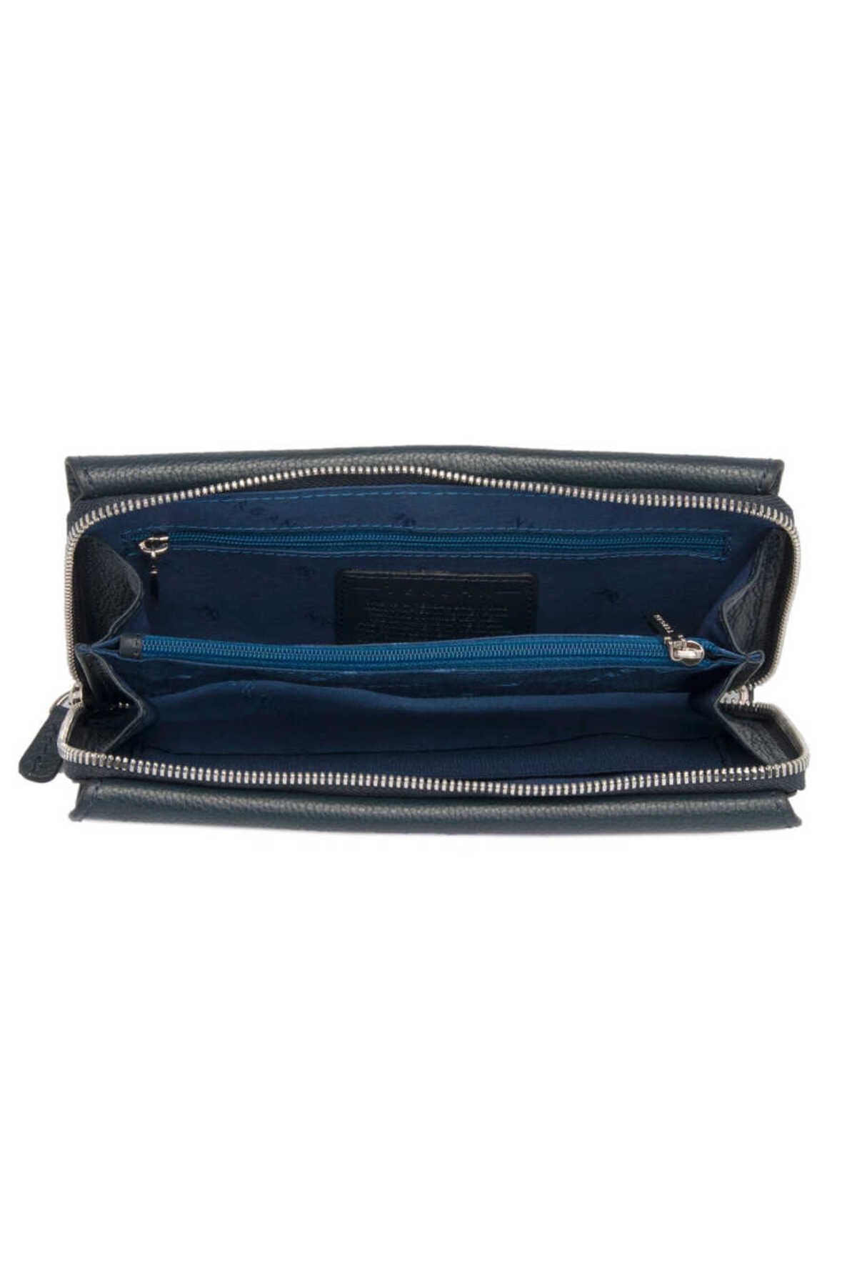 Tergan-Navy Blue Genuine Leather Men's Portfolio Bag - S1Pc 00021356 -X86 4