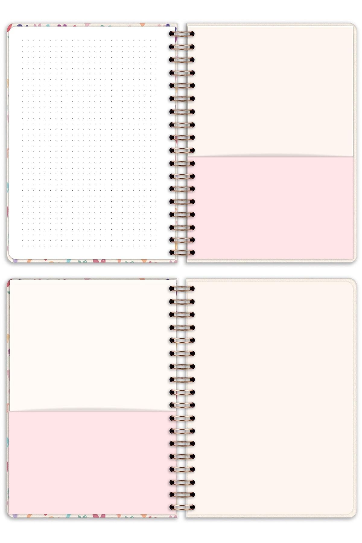 Matt Notebook-Spirlli Lastikli A5 15X21 cm Kalplersiz Notepad 7