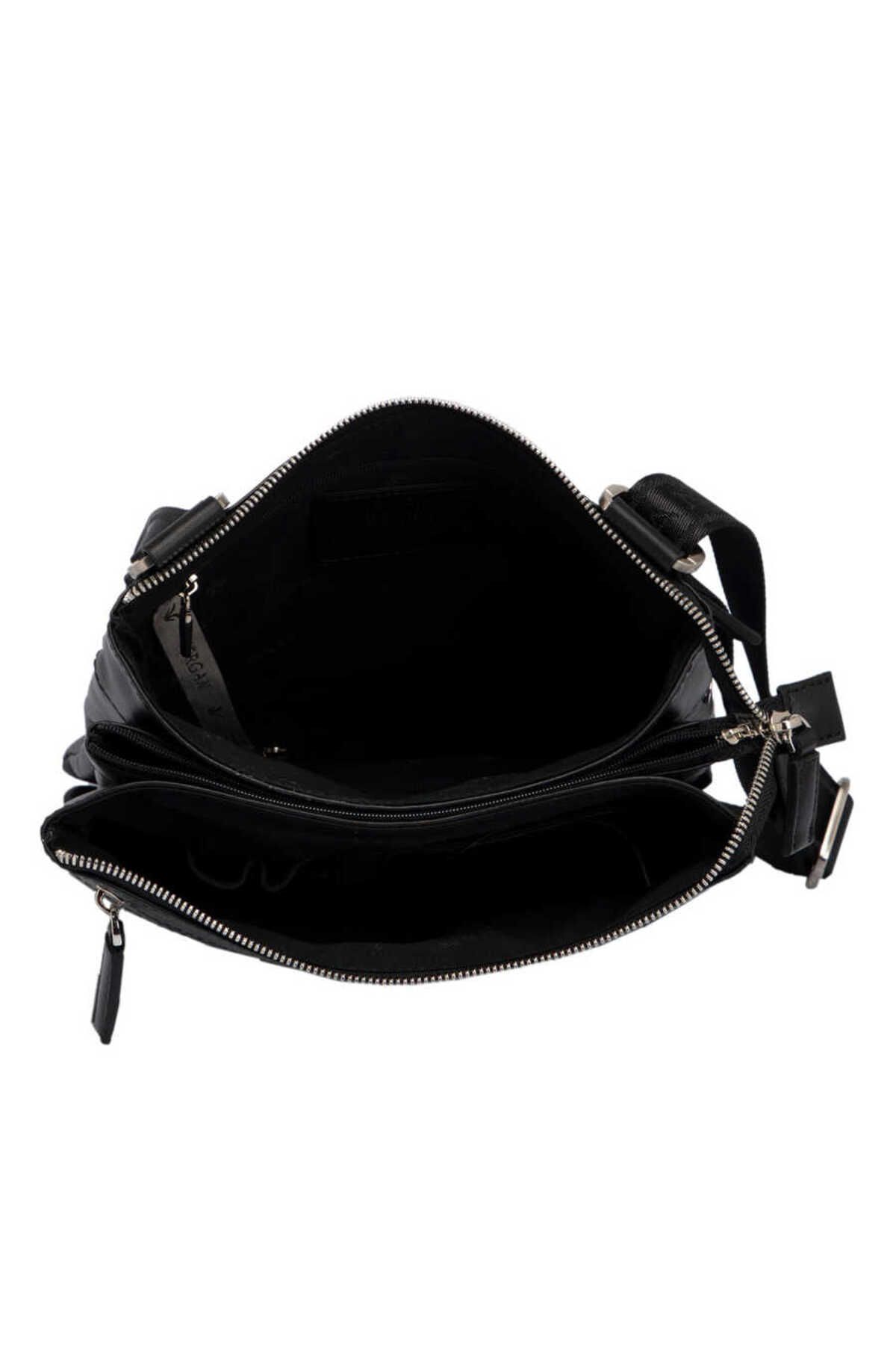 Tergan-Μαύρη γνήσια δερμάτινη τσάντα χιαστί Unisex - S1ac00021107-a85 4
