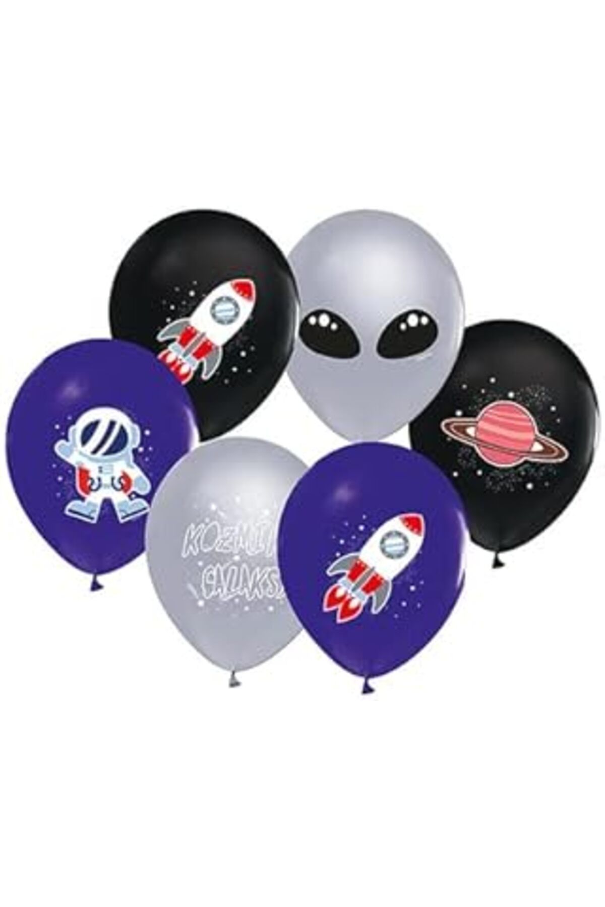 Mu Art Benim Marifetlerim - Astronot Uzay Baskılı Balon 12 Inch 10 Adet