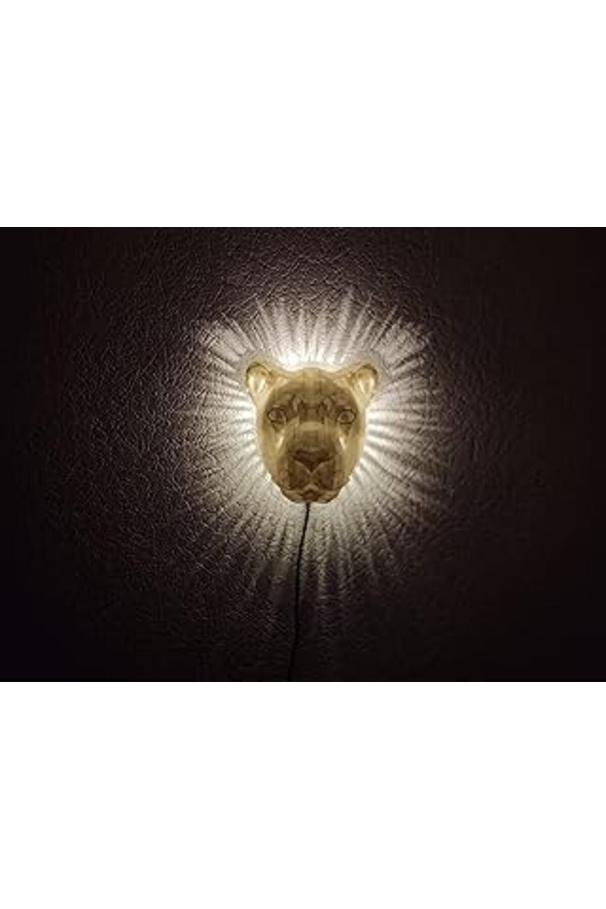 Hepta Collection Aslan Gece Lambası Led Işıklı 3D Duvar Süsü (Usb Kablolu) (Mermer)