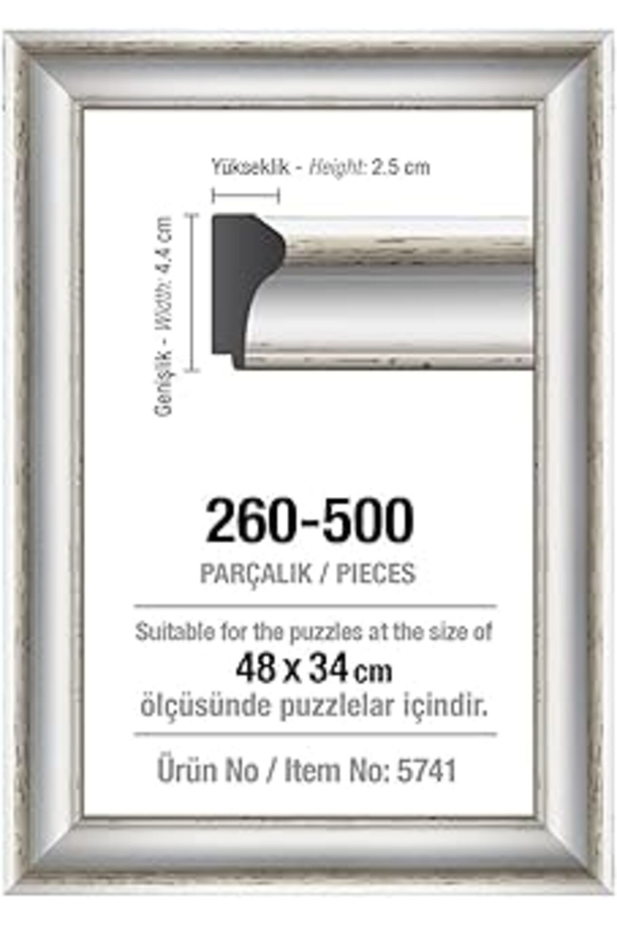 Mu Art Art Puzzle 500 Parça Beyaz 48 X 34 Cm, 43 Mm, Puzzle Çerçevesi