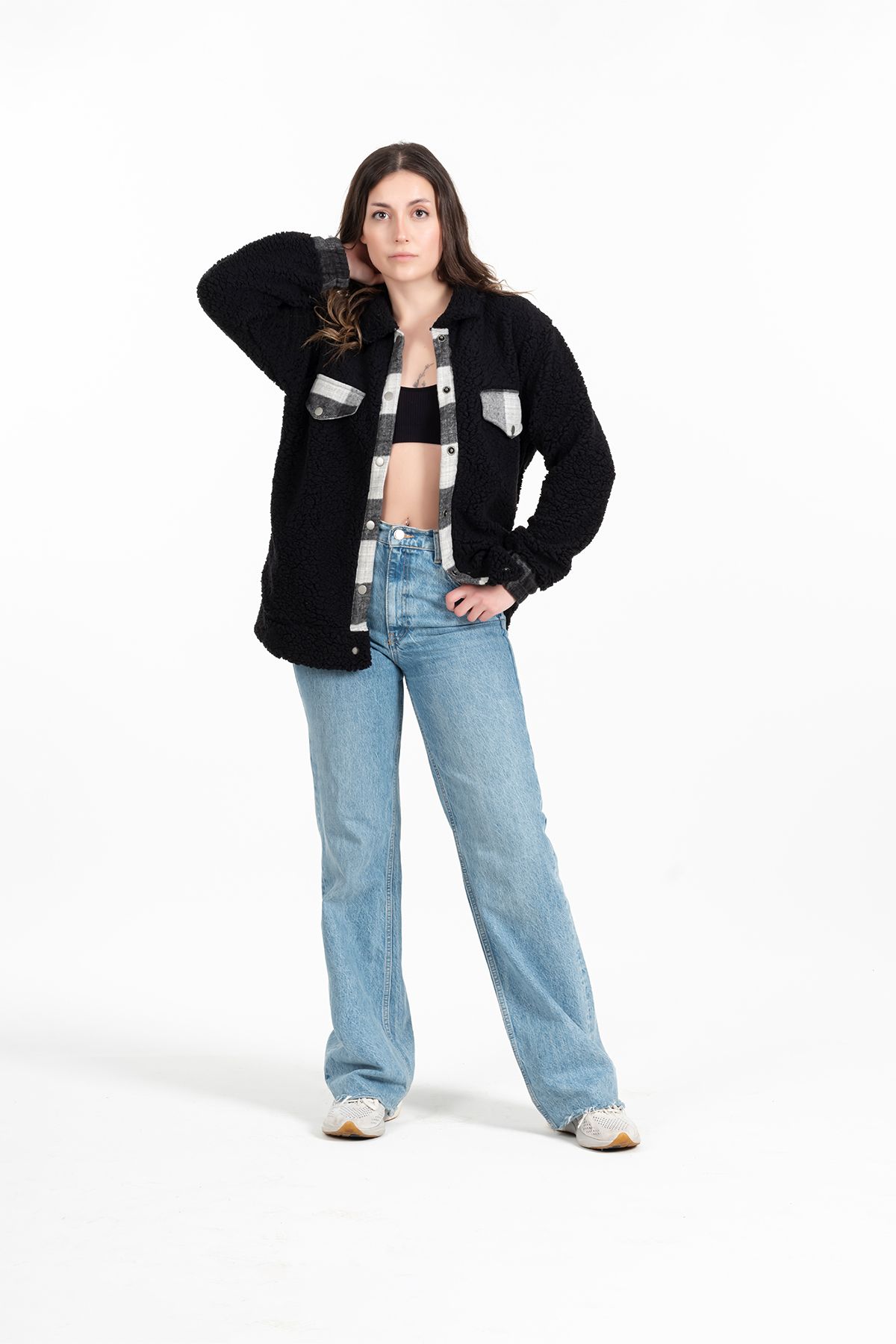 Affaly-Women's Oversize Plush Lumberjack Shirt – Warm Holder Stylish Casual Jacket 3