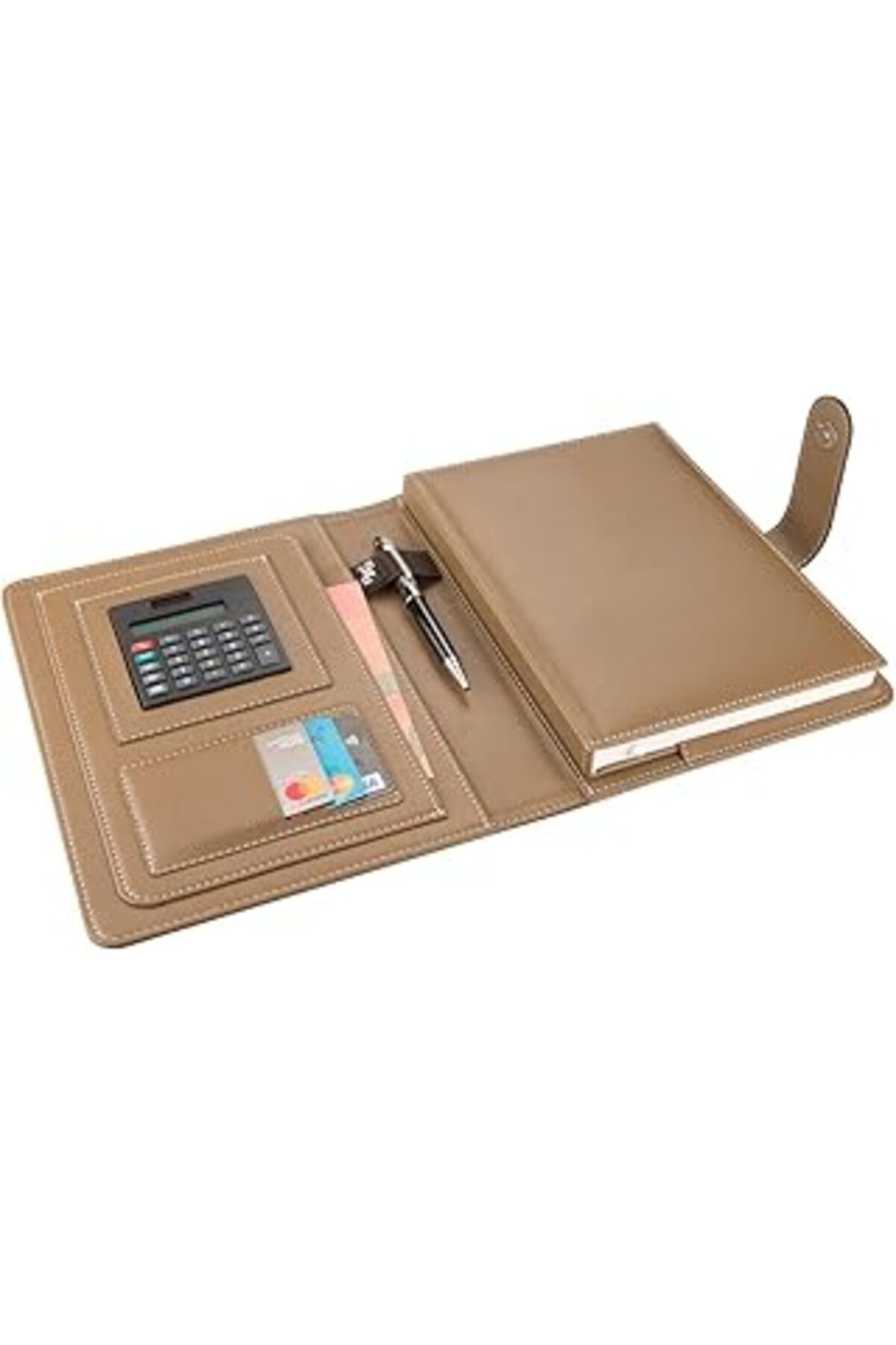 Mu Art 2K 5246 Ajanda Tarihsiz Çizgili 17 X 24 Cm Ajanda/Defter Hesap Makineli Suni Deri Organizer, Vizon
