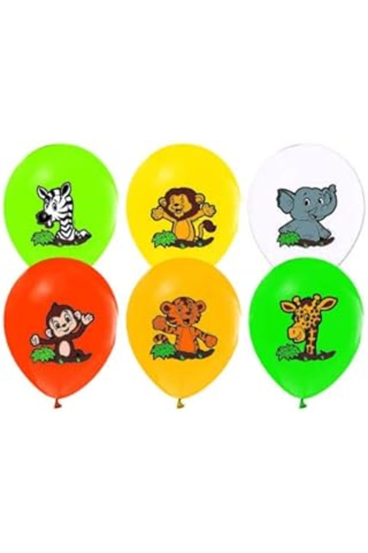 Mu Art Benim Marifetlerim - Sevimli Hayvanlar Safari Baskılı Balon 12 Inch 10 Adet