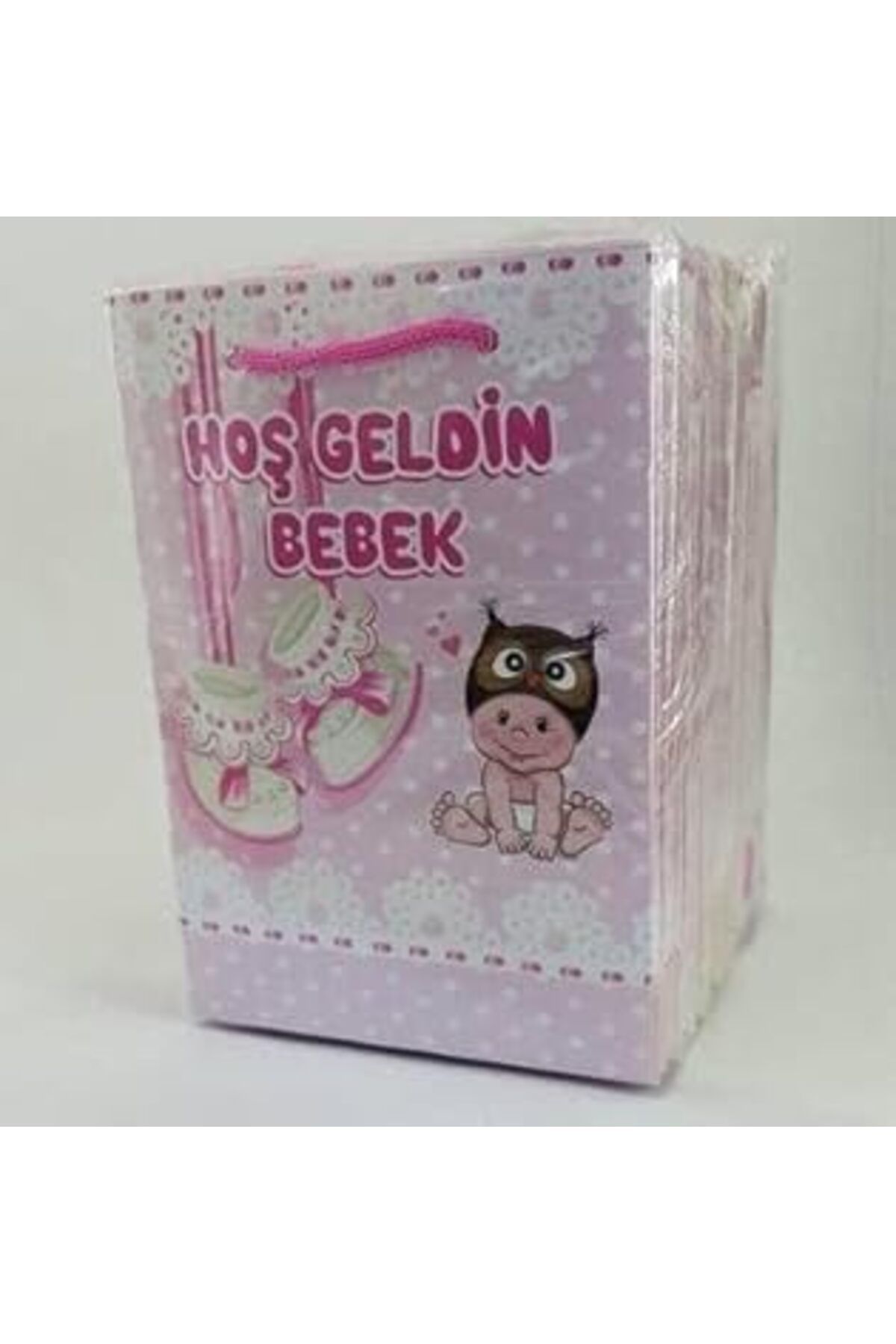 Pazarcan Benim Marifetlerim - Pembe Hoşgeldin Bebek Karton Çanta 25 Adet 14 * 17