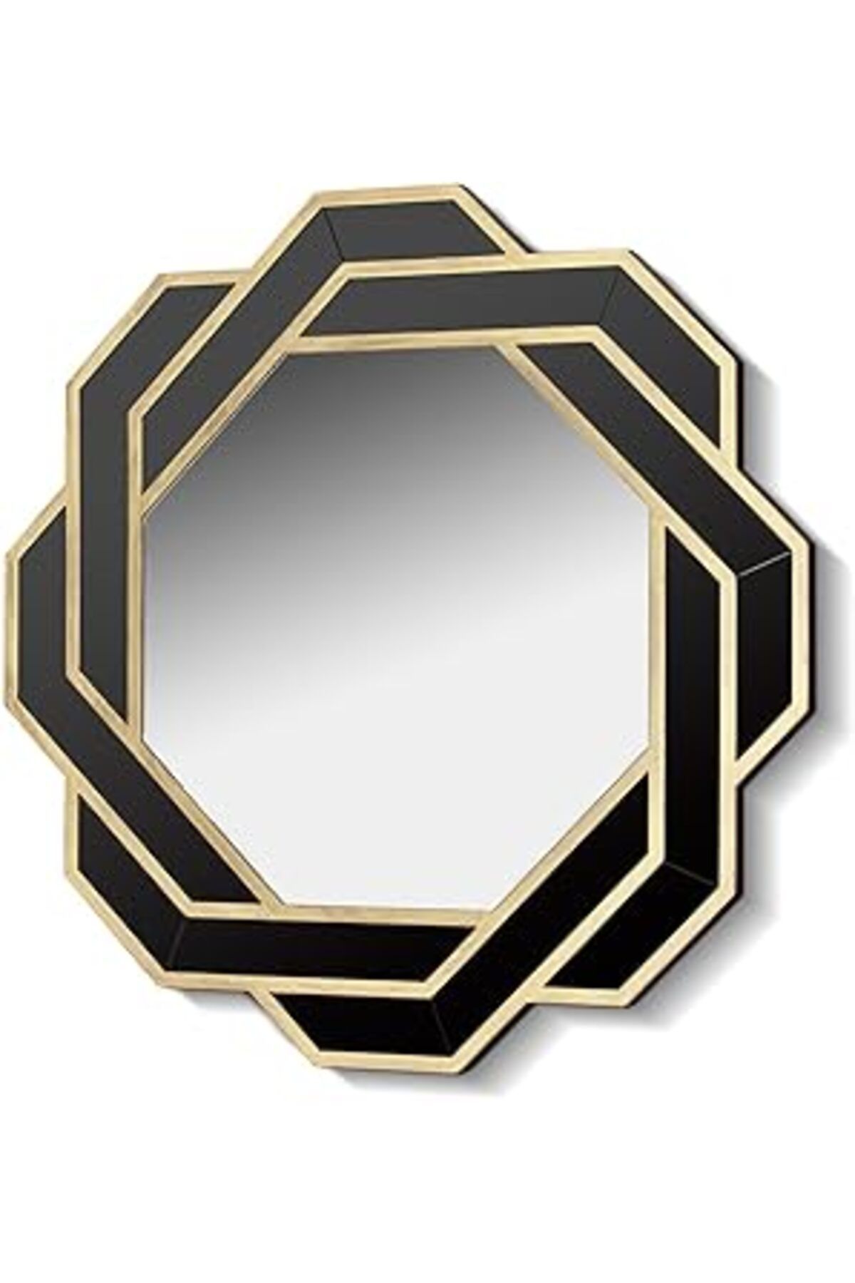 Mu Art Setabianca Seta Wall-Art 017 Black Gold Duvar Aynası 75 * 75 * 2 Cm