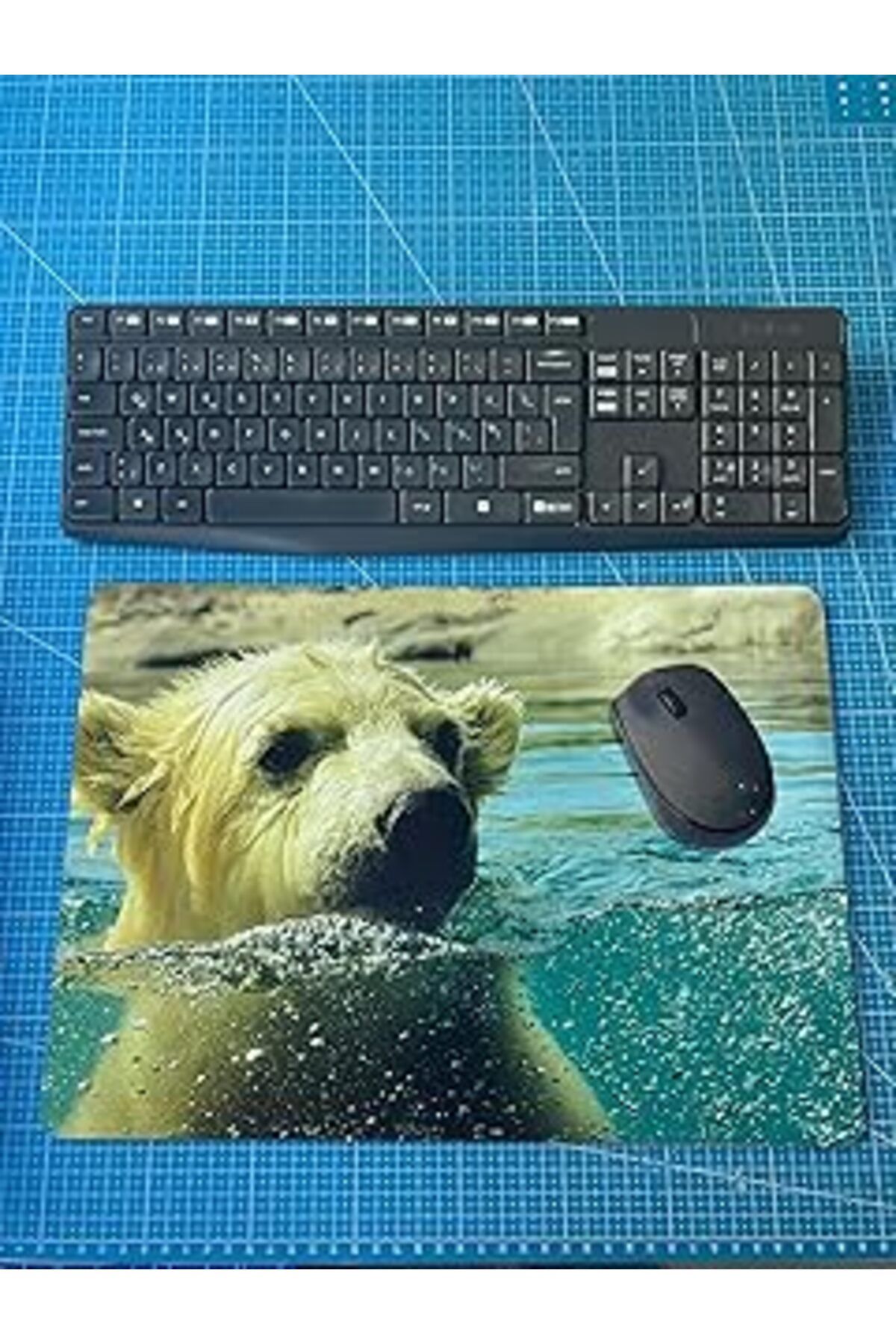 Mu Art Ahşap Rakkun Shop Kutup Ayısı Baskılı 28X40 Cm Mouse Pad