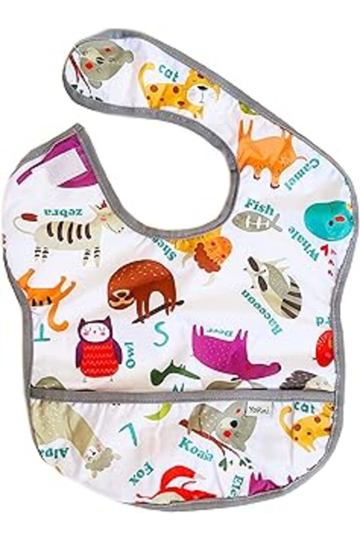 jupiter global bazaar Yorni, 2 Adet, Ekonomik Set, 6-24Ay, Zoo Ve Sea Desen, Sıvı Geçirmeyen, Cepli, Cırtlı Mama Önlüğü,